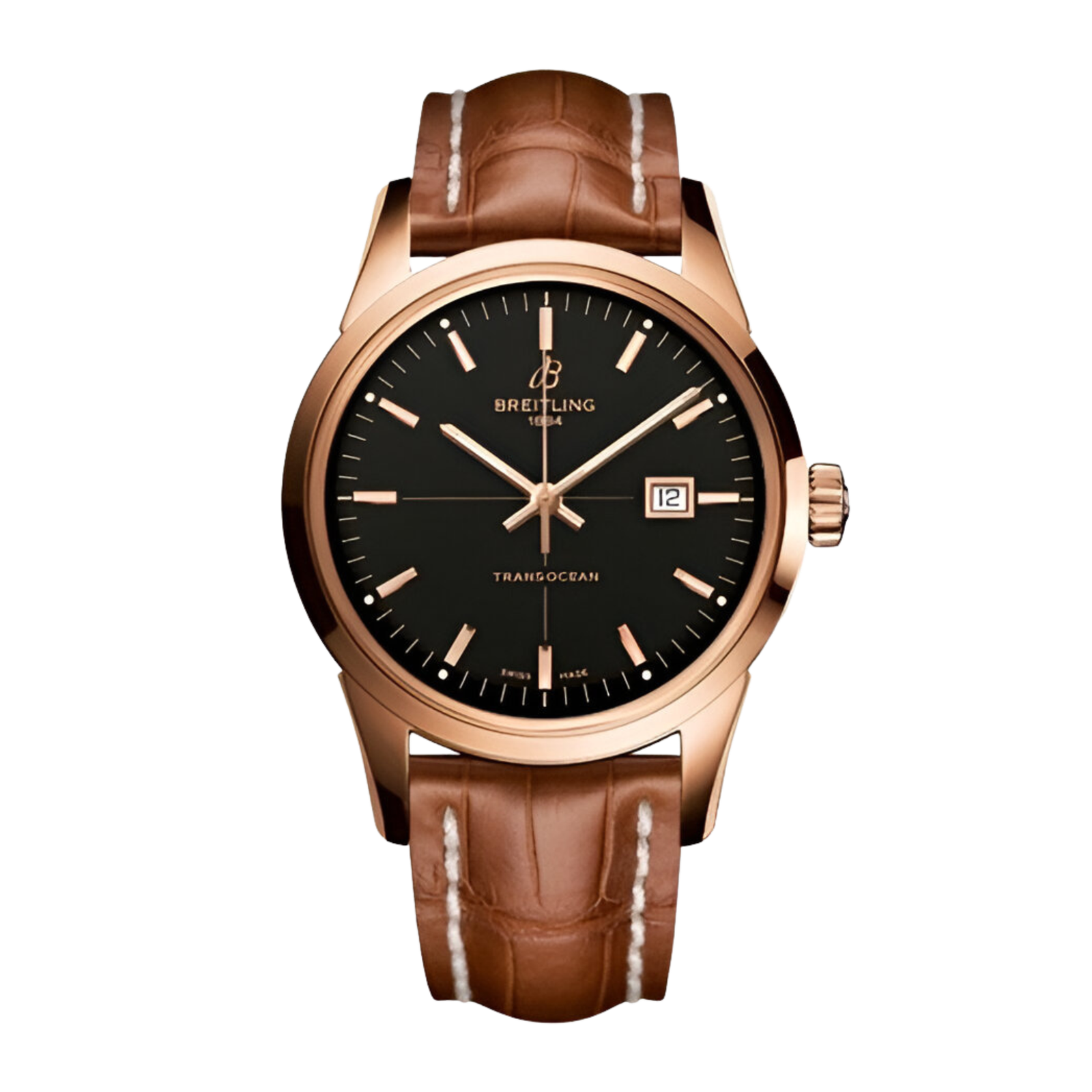 0697973cda1e3609b4d89b5e16f8637c.png Transocean Rose Gold Black Dial 43mm - Image 1