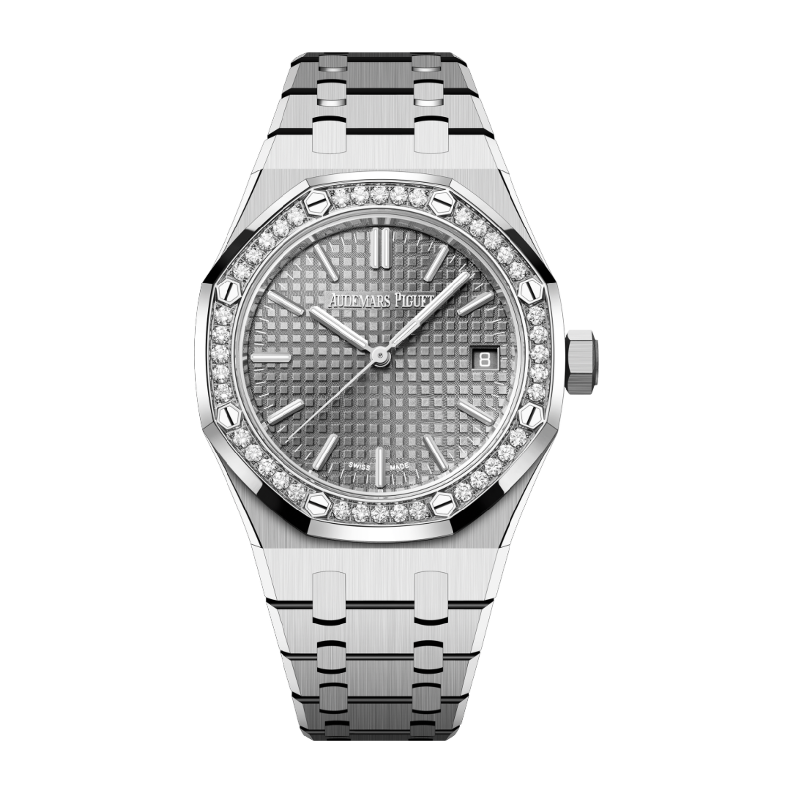 0c6bbc5f01ebb6d05975ded75cbb9ad9.png Royal Oak Steel Diamond Grey Dial 37mm - Image 1