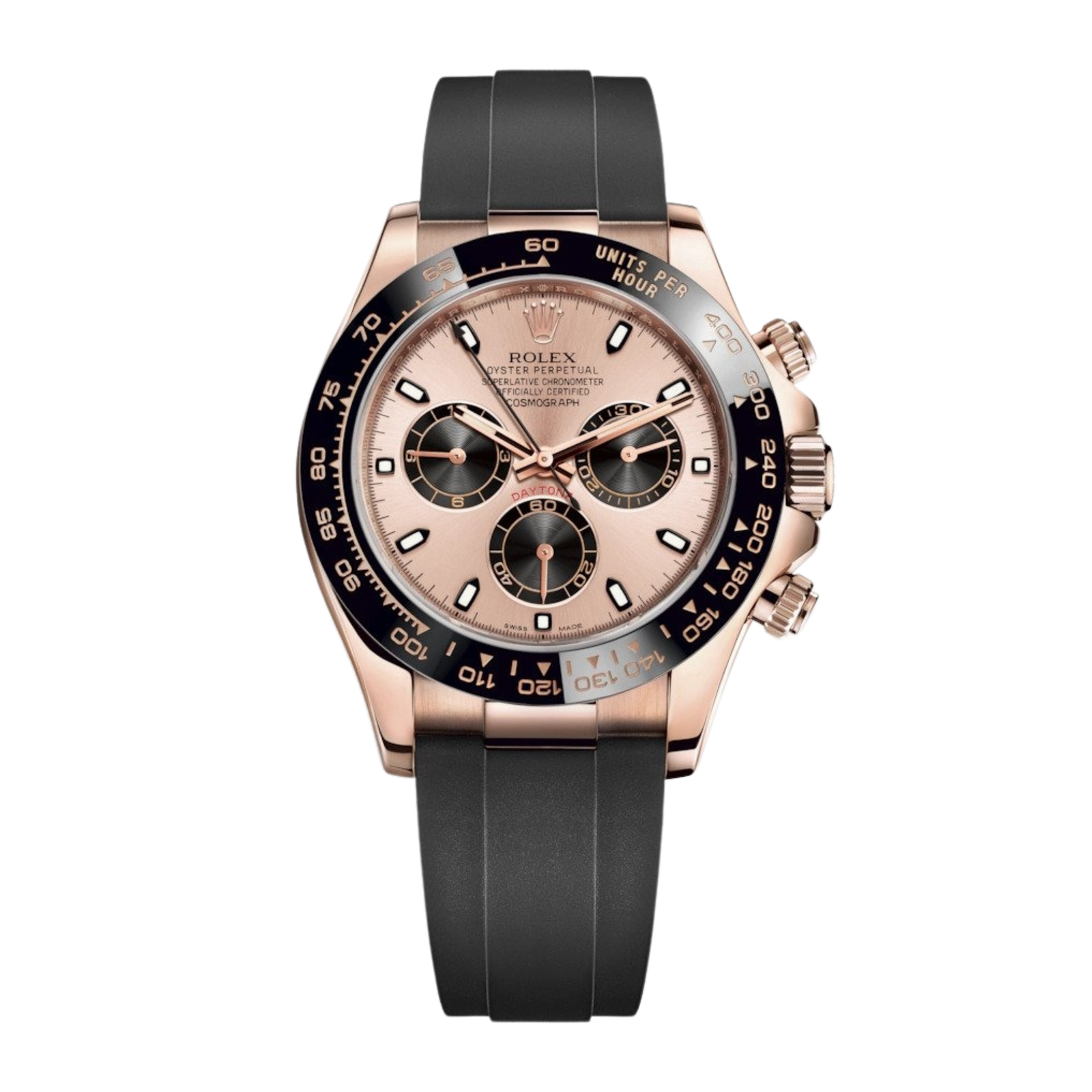 10a1fbbb4bba60d0a7a5ac9bbbe20e0d.png Daytona Rose Gold Oysterflex Pink Dial 40mm - Image 1