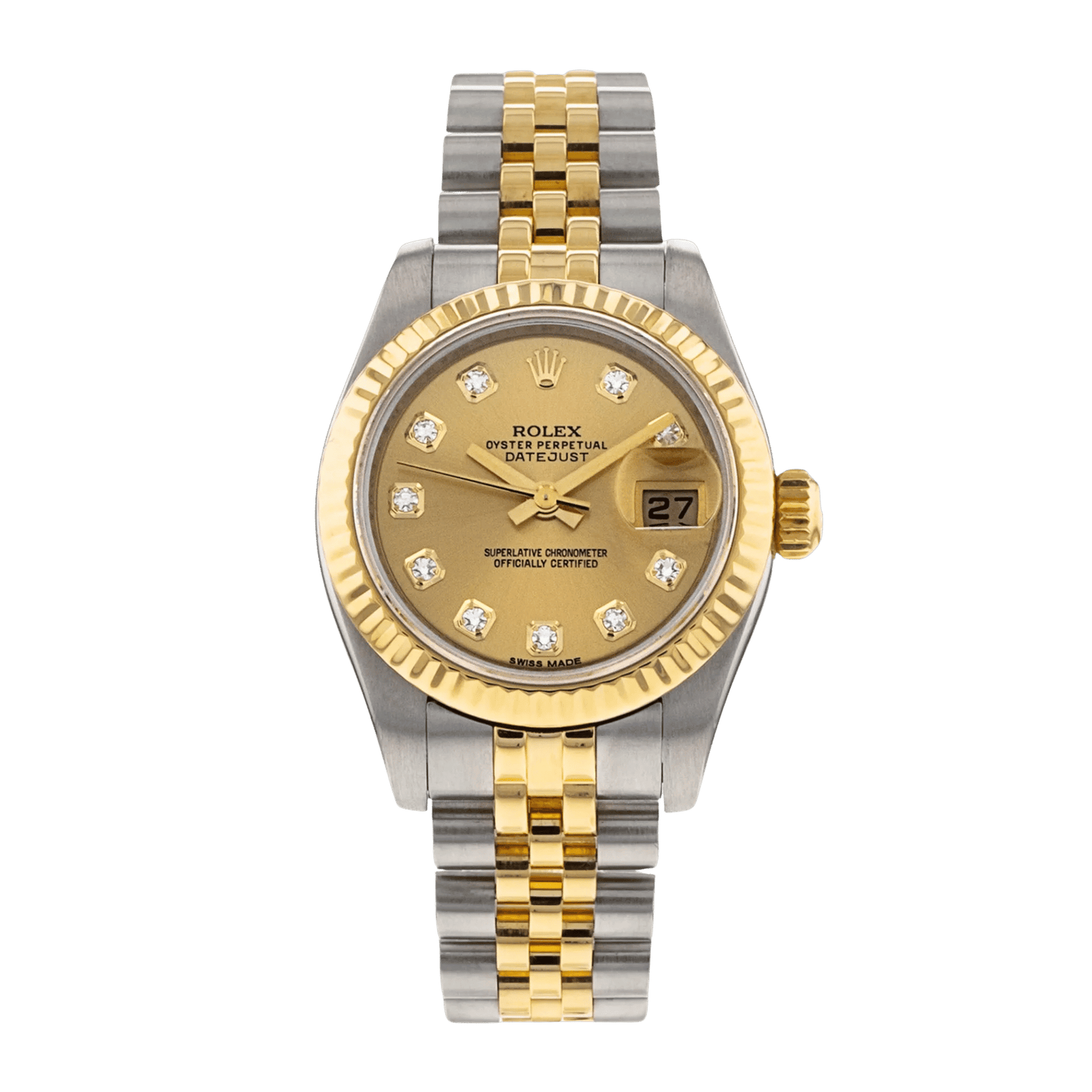 11780cc954bd021a50e56ef60fd6202f.png Lady-Datejust Yellow Gold & Steel Champagne Dial 26mm - Image 1