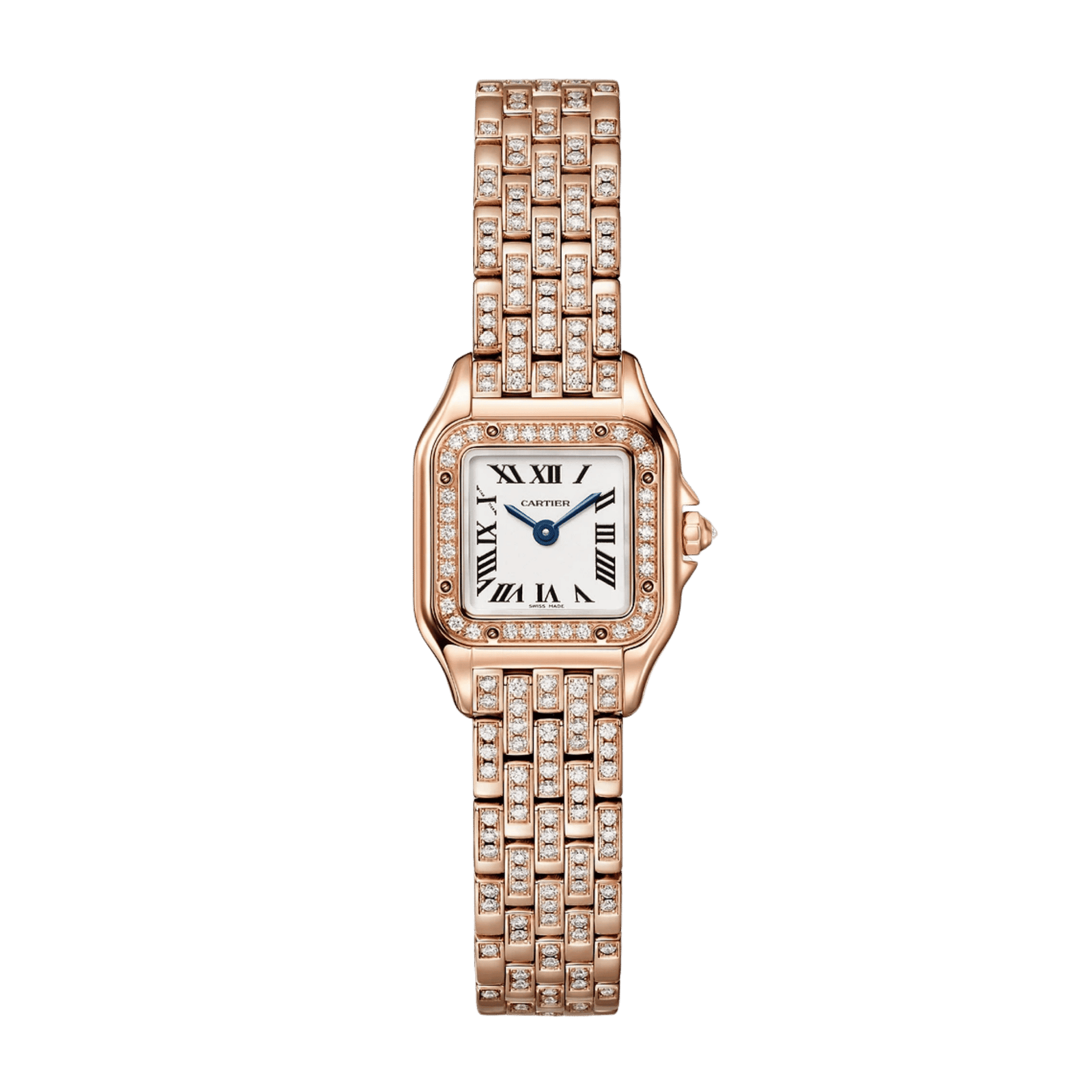 1477a6a34cf321245be840597e4be8cd.png Panthère de Cartier Rose Gold Diamond Silver Dial 20mm - Image 1