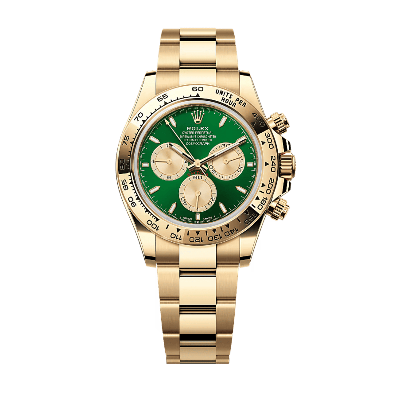 17895cba5d366088c1468f1e0a6b5909.png Daytona Yellow Gold Green Dial 40mm - Image 1