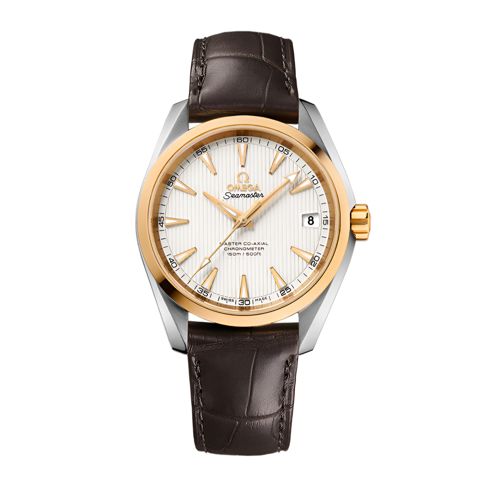 178b385eaa28601d37ee68ad690f676b.png Aqua Terra Yellow Gold & Steel Silver Dial 38mm - Image 1