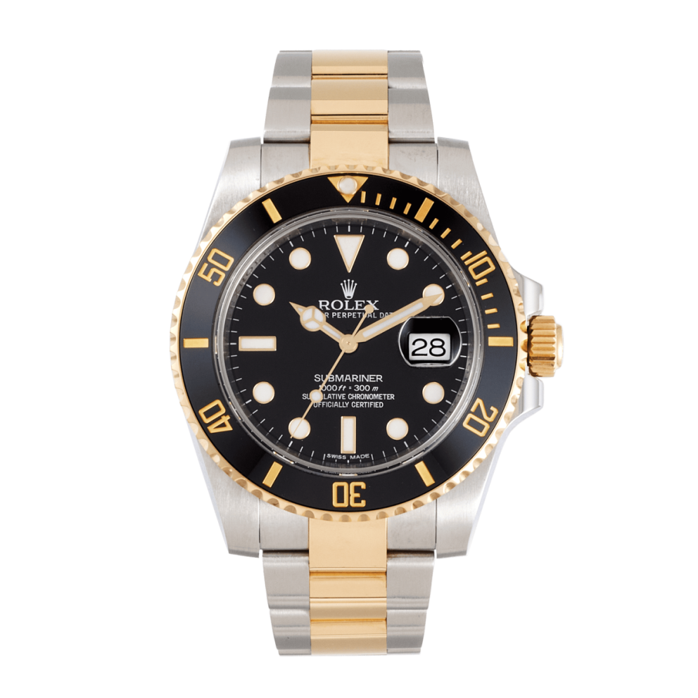 1d3141ef65d0e4e58fad8212bcba8008.webp Submariner Date Yellow Gold & Steel Black Dial 40mm - Image 1