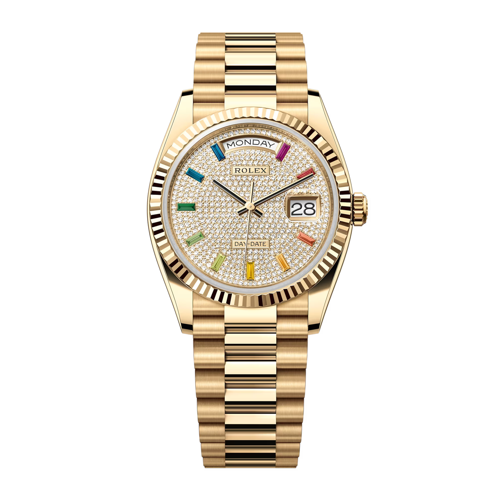 1e698ef0c68459b5b6b39d61a6ebd1e7.png Day-Date Yellow Gold Pave Dial 36mm - Image 1