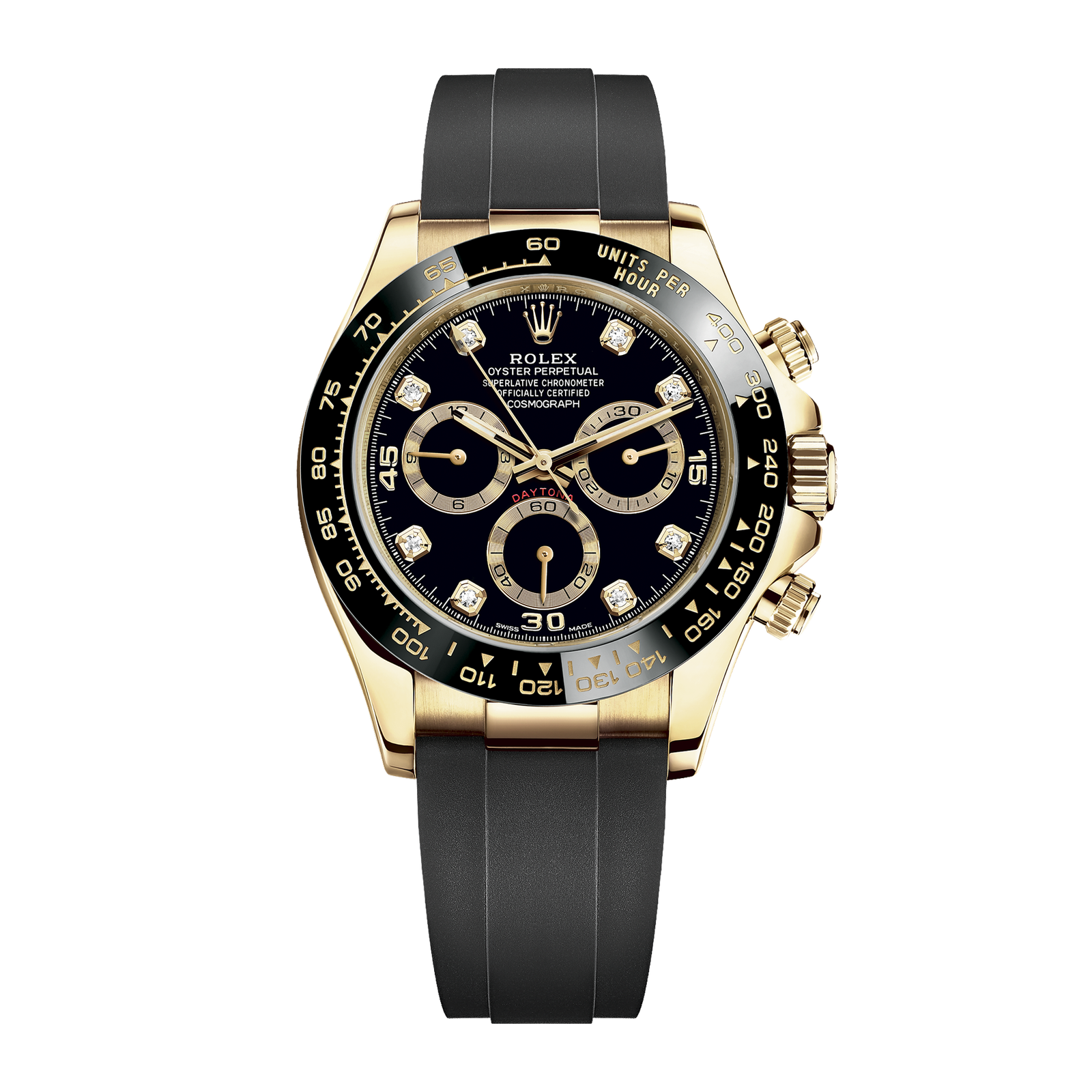 2710d0bd606efb8c5c03b7e8ccde61c0.png Daytona Yellow Gold Oysterflex Black Dial 40mm - Image 1