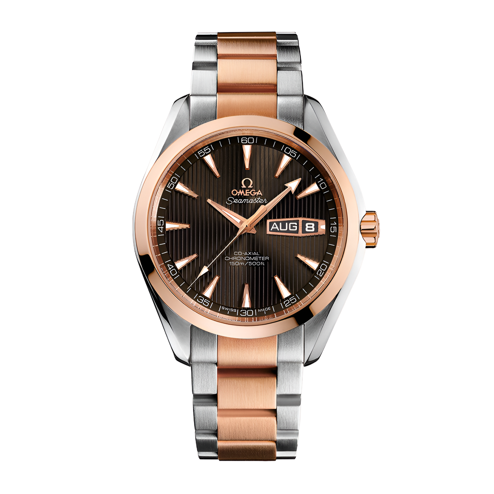 2d58f13e0f5618b338fc625cd158df2f.png Aqua Terra Annual Calendar Rose Gold & Steel Grey Dial 43mm - Image 1
