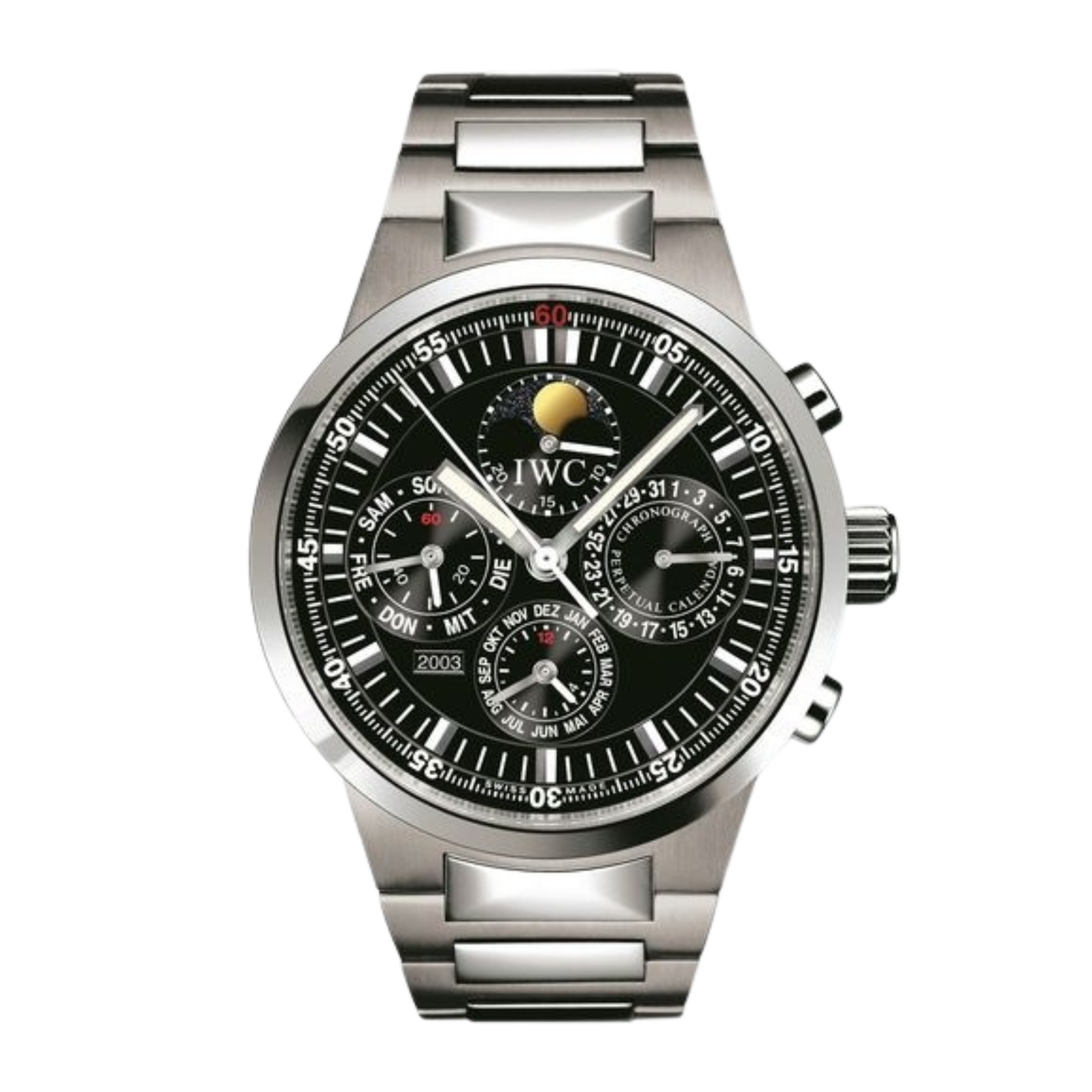 359e678d89a3a3793506ed4defbe7f39.png GST Perperual Calendar Steel Black Dial 43mm - Image 1