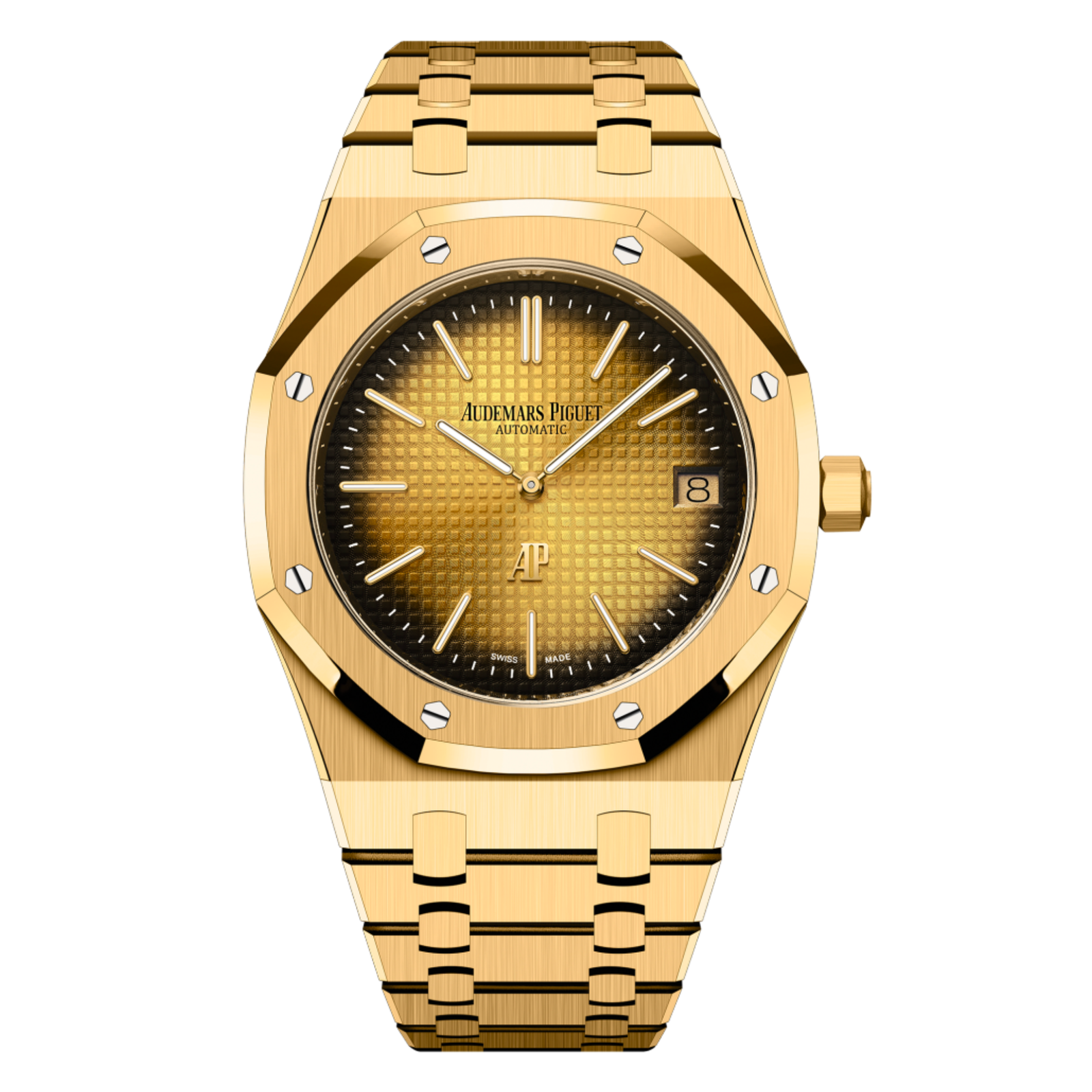 3c44fb0ecb0e87868db0adf22368e287.png Royal Oak "Jumbo" Extra-Thin Yellow Gold Champagne Dial 39mm - Image 1