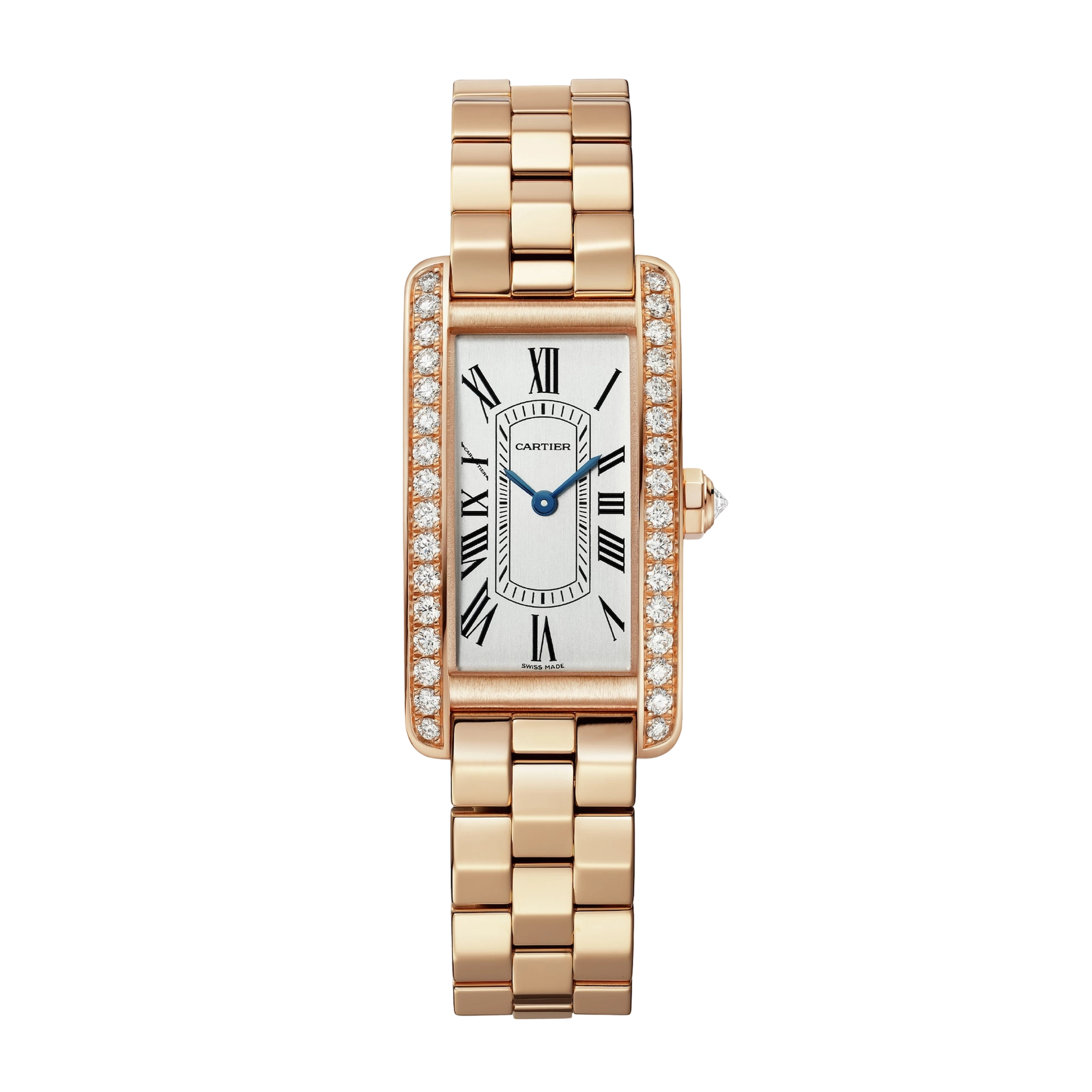 3c734d72e6f2238bd634eb5fdc1b831b.webp Tank Americaine Rose Gold Diamond Silver Dial 19mm - Image 1