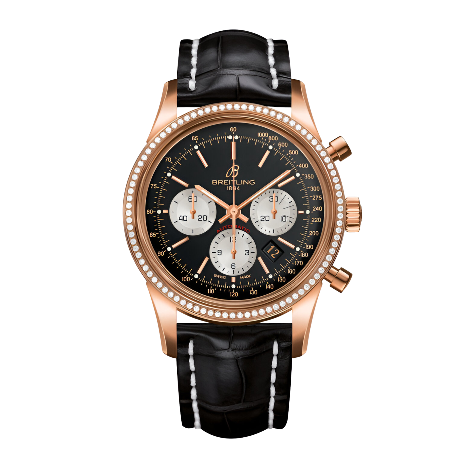 3db3881cc8fd864b2bcc48941ac578b6.png Transocean Chronograph Rose Gold Black Dial 43mm - Image 1