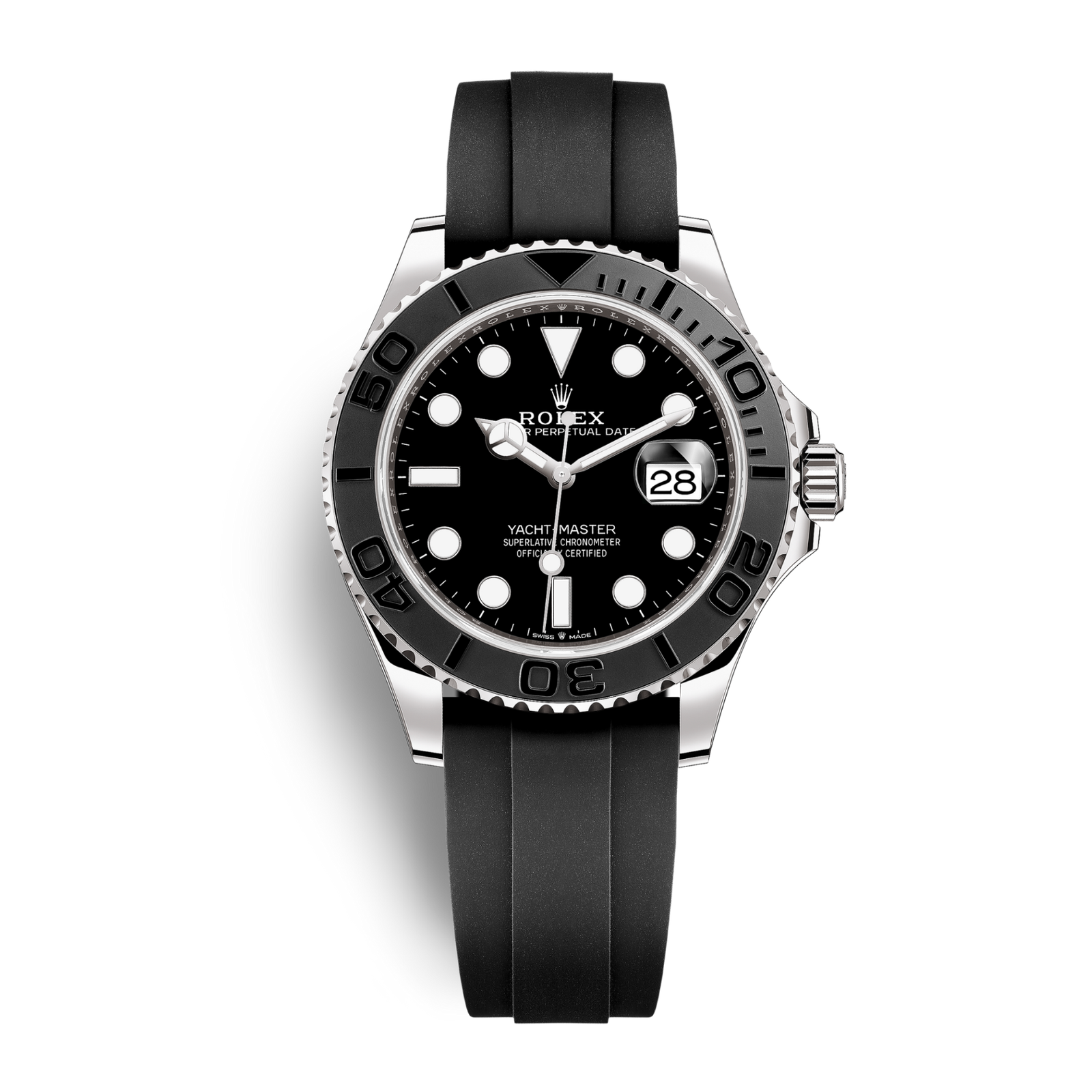 400bf906b69c6b38878c9e8a1f959a3c.png Yacht-Master White Gold Oysterflex Black Dial 42mm - Image 1