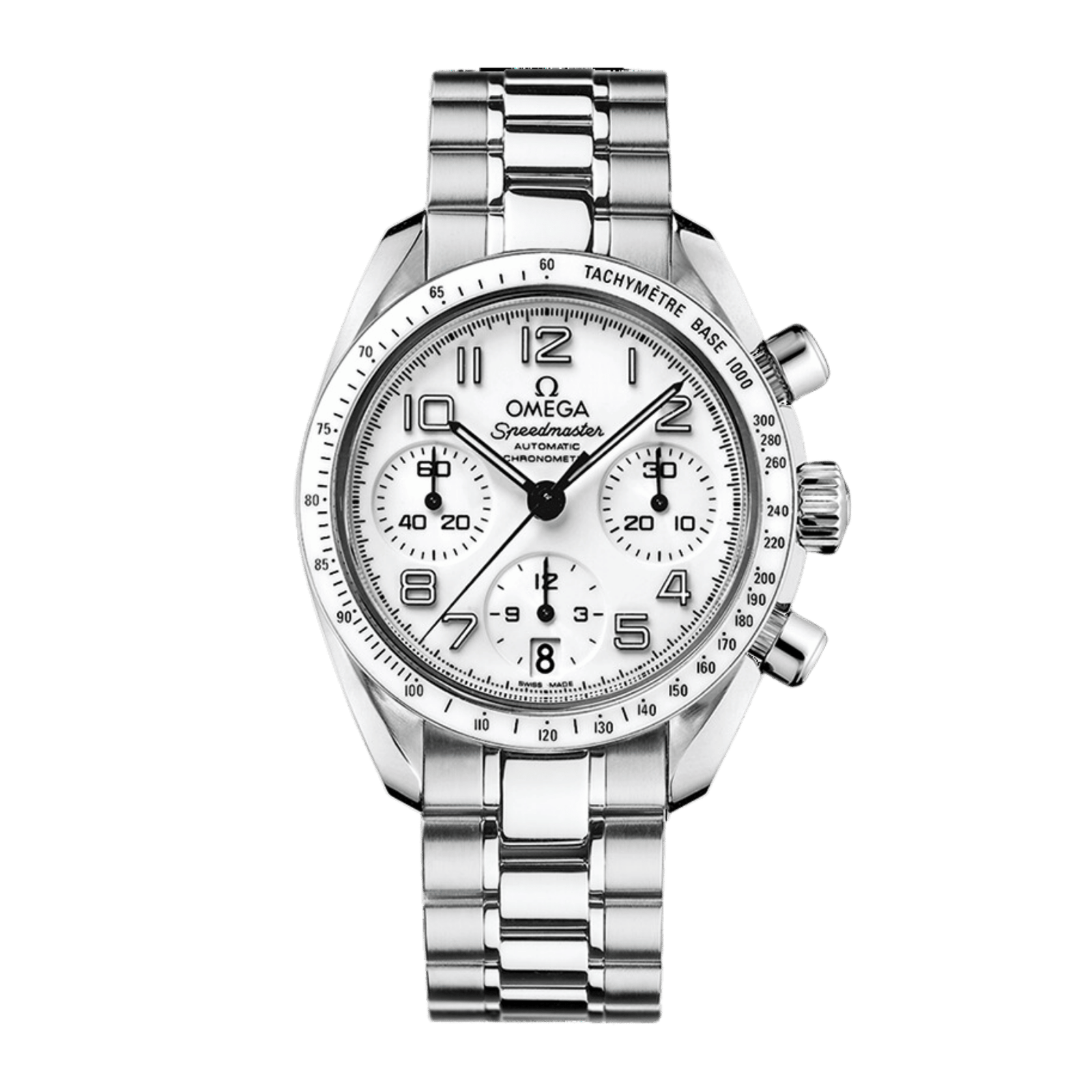 41c986d9bc0d9251dc1ad6ec5e45b62e.png Speedmaster Steel White Dial 38mm - Image 1