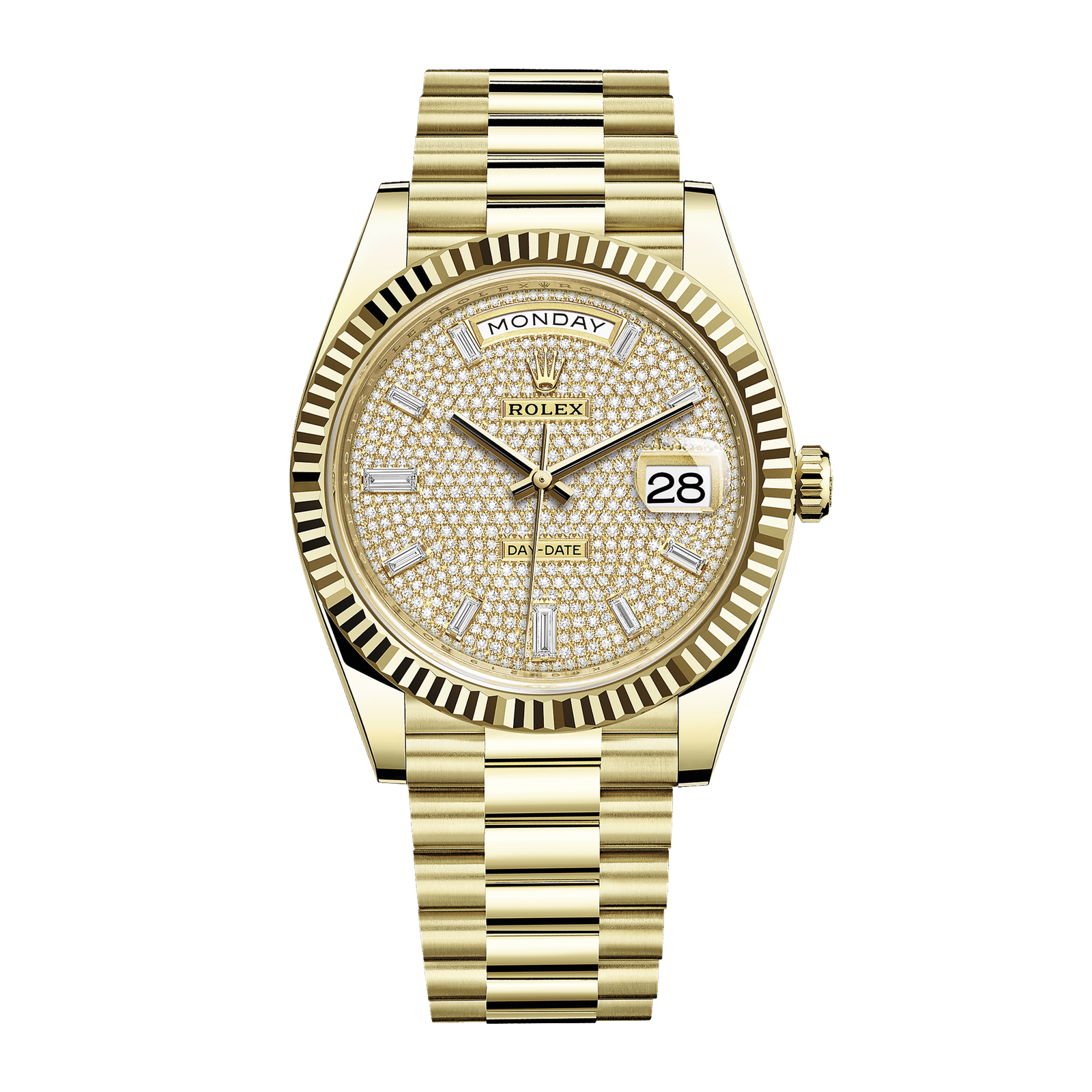 43a9d0c6a2a1127a5f299864a81f6a51.png Day-Date Yellow Gold Pave Dial 40mm - Image 1