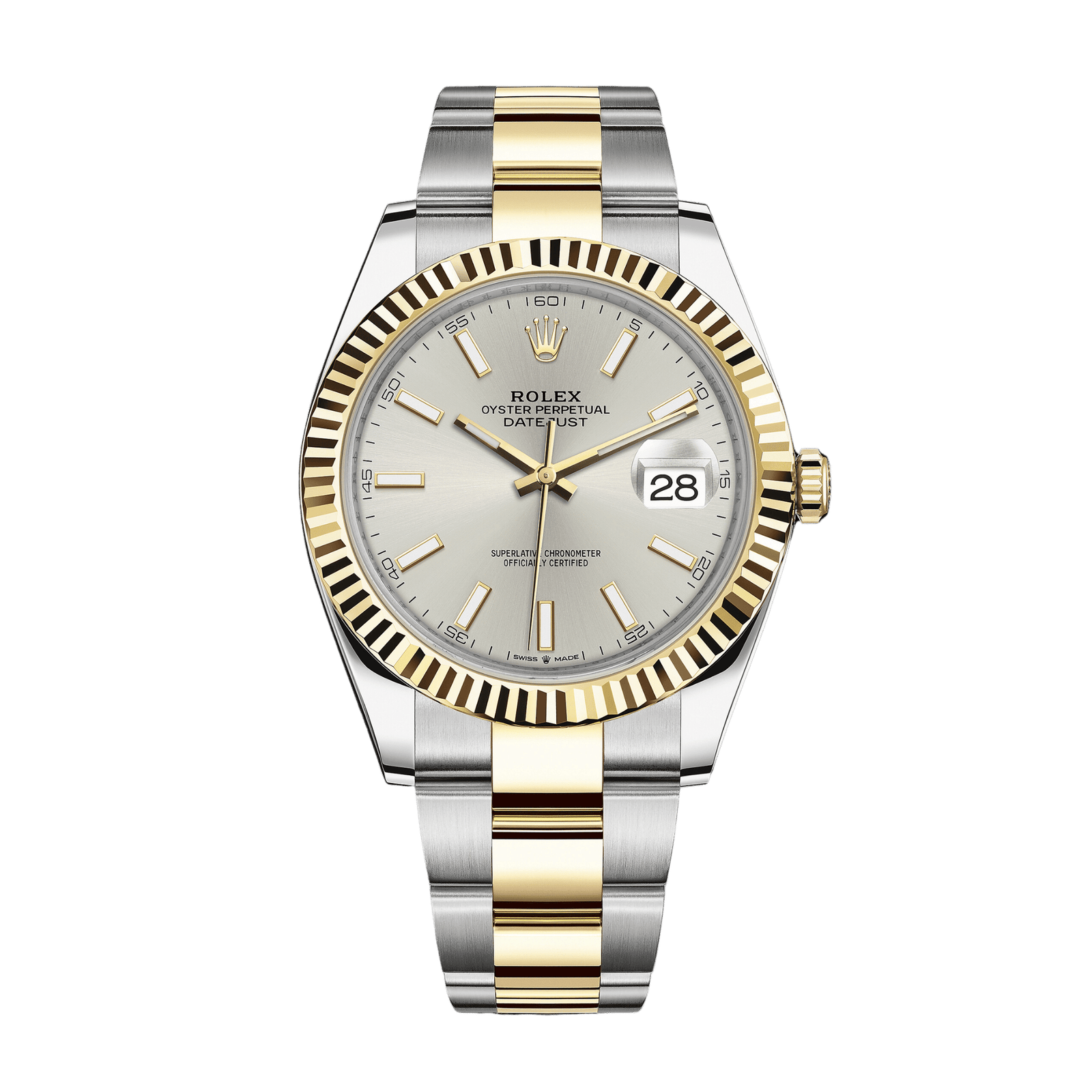 44605db67e11d96b632ac359f8923630.png Datejust Yellow Gold & Steel Silver Dial 41mm - Image 1