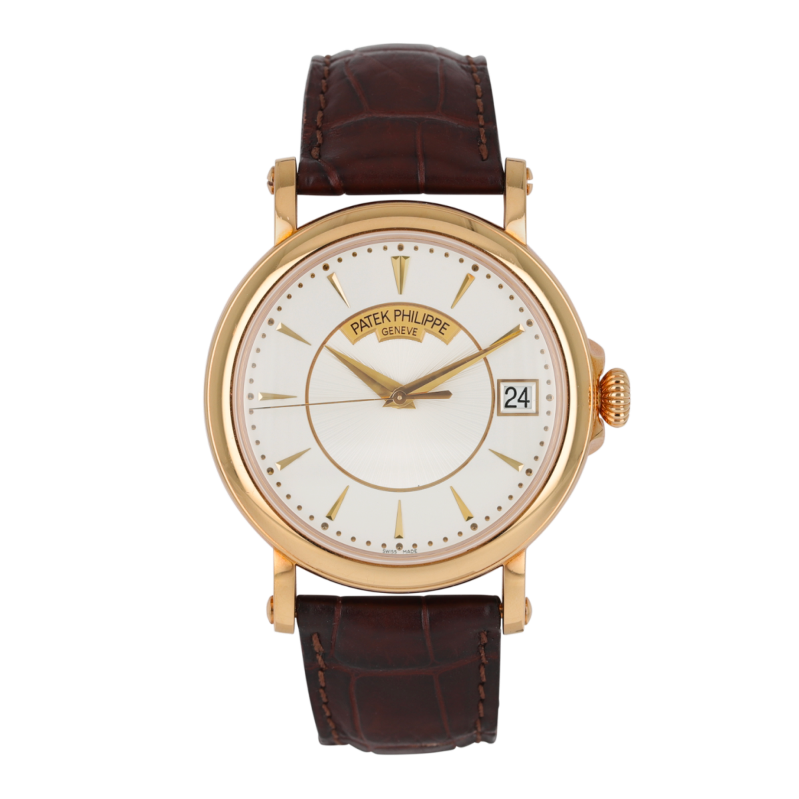 45f1c3fd9ba7cabcbc55f4c792412e4a.png Calatrava Yellow Gold Silver Opaline dial 38mm - Image 1