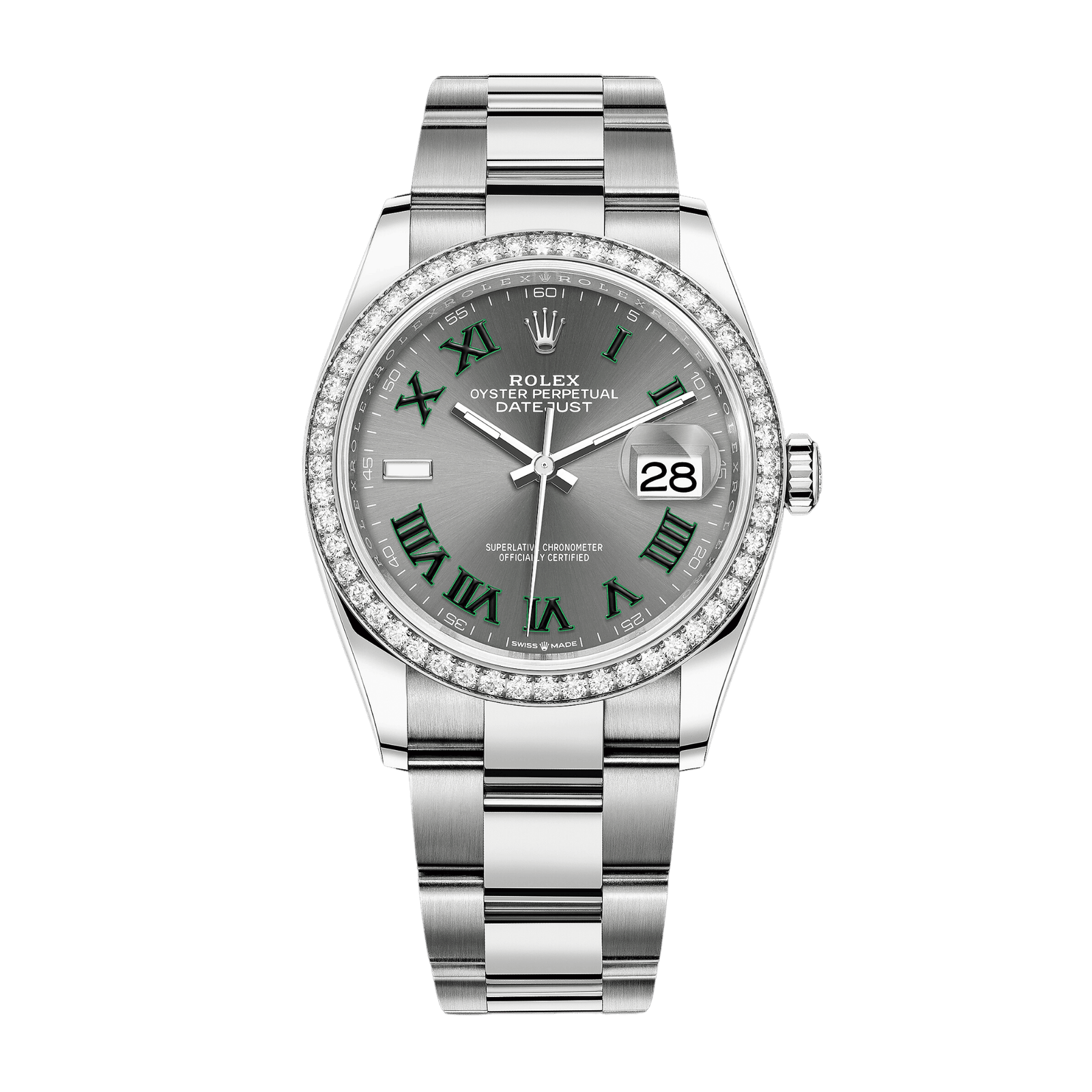 461f90743911cb7f6409acbf9611de3c.png Datejust "Wimbledon" Steel Diamond Grey Dial 36mm - Image 1