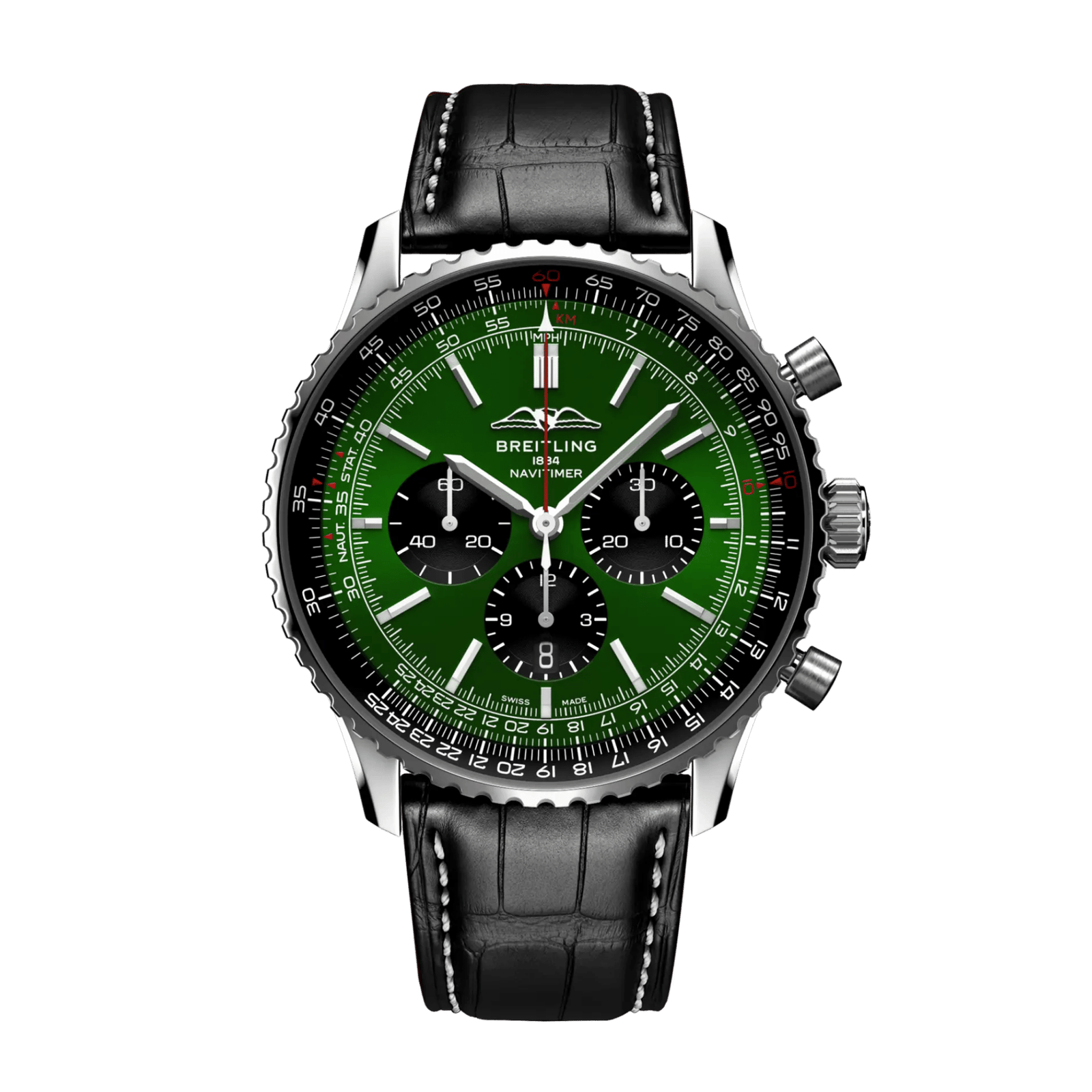 481944f45ccdf869b949de3c2ed1b02d.png Navitimer B01 Chronograph Steel Green Dial 46mm - Image 1