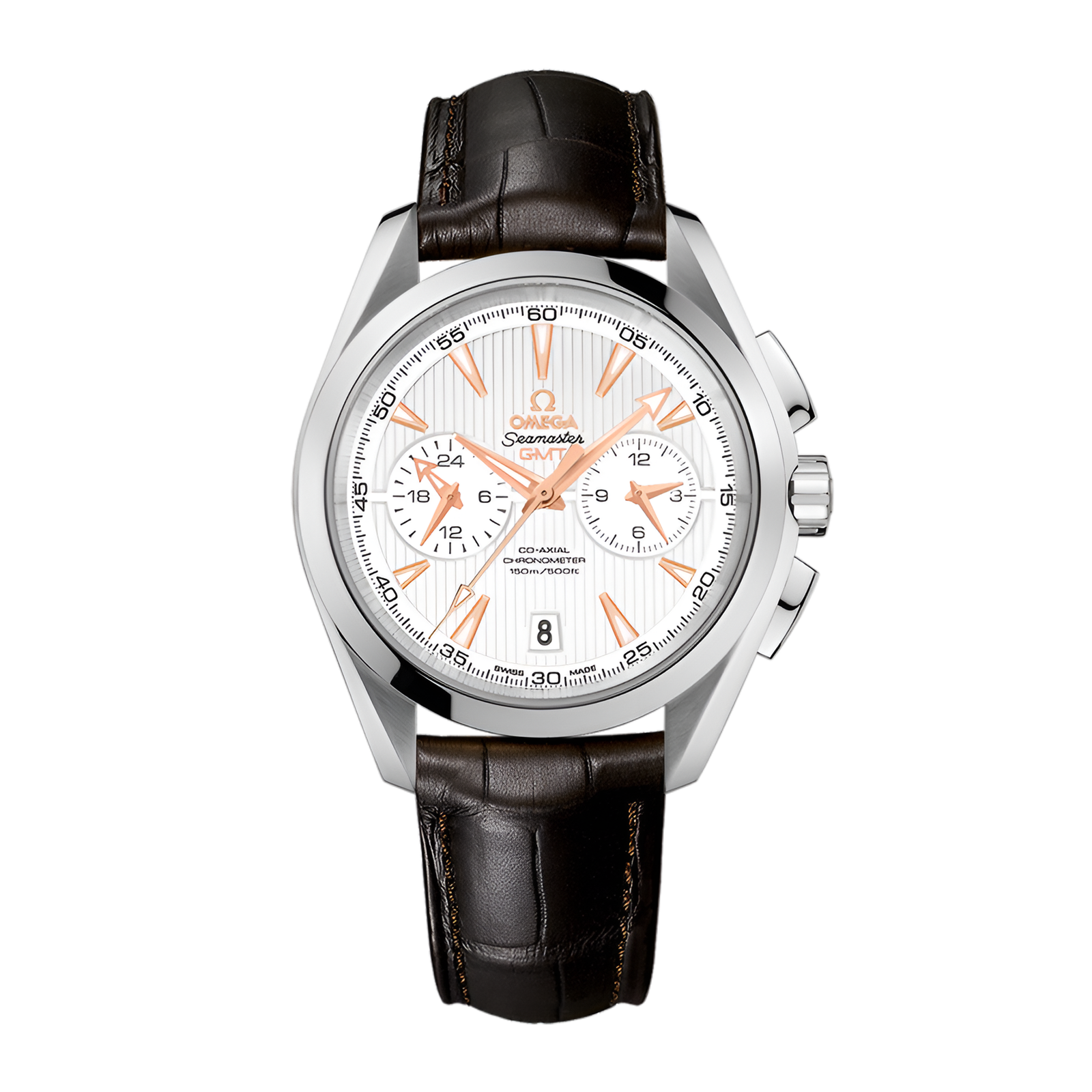 4aef32ff1c04017e365e15420e5b866f.png Aqua Terra GMT Chronograph Steel Silver Dial 43mm - Image 1