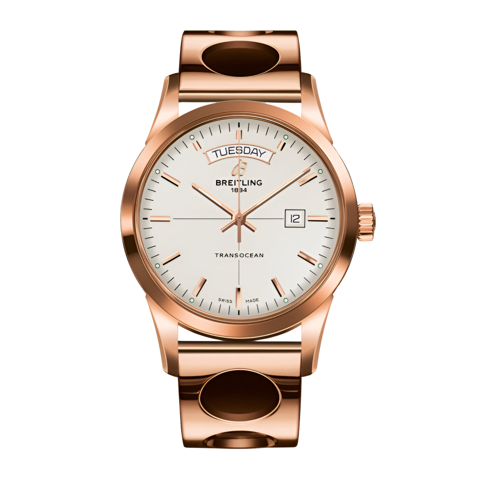 4b7458231dbae5b451ce3c8fe5e4728f.png Transocean Day & Date Rose Gold Silver Dial 43mm - Image 1