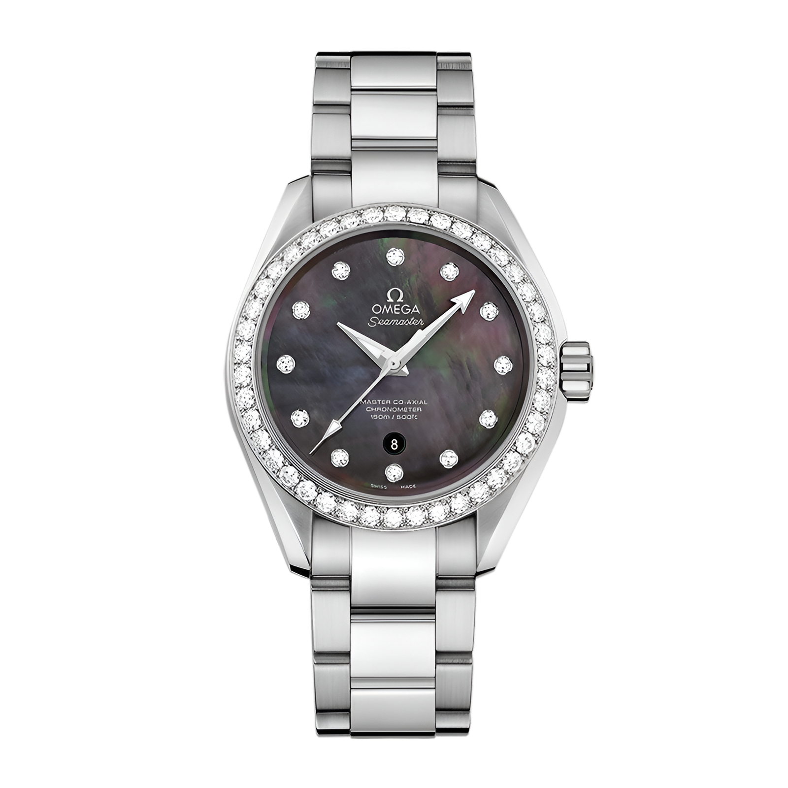 4f6a3db860306f7b1c1a06d0a3cc660e.png Aqua Terra Steel Diamond Grey Mother of Pearl Dial 34mm - Image 1