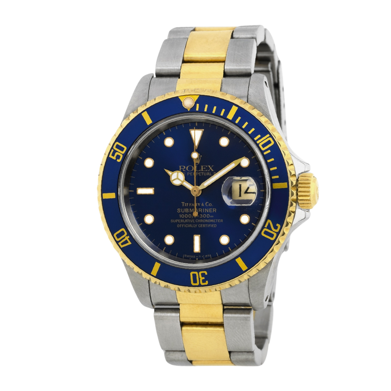 57fd24c8b436756a2dc8bed8086a7081.png Submariner Date "Blue Tiffany Tritium" Yellow Gold & Steel Blue Dial 40mm - Image 1