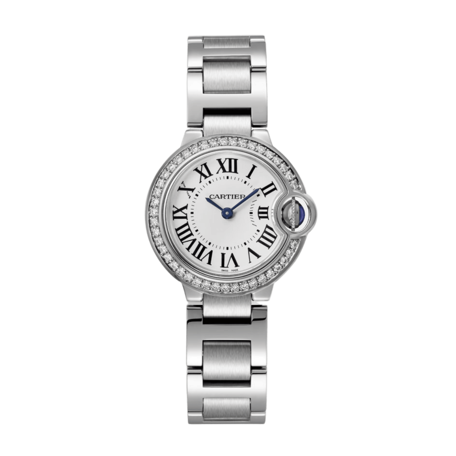597588d412f6add1494f8ed7e7c6f0b8.png Ballon Bleu de Cartier Steel Diamond White Dial 28mm - Image 1