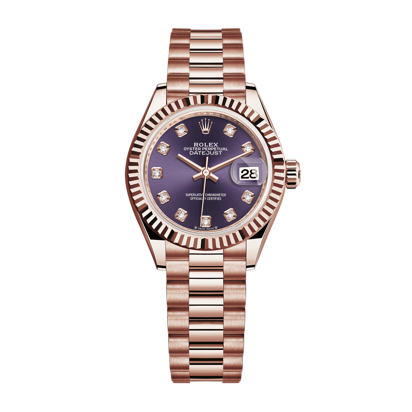59e9dba68ecbe81ee609d4e8f540c9c1.png Lady-Datejust Rose Gold Purple Dial 28mm - Image 1