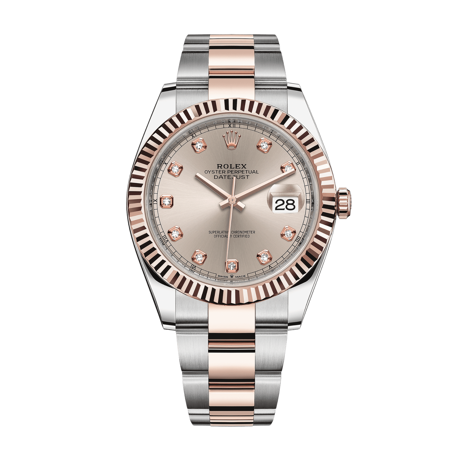5fe584500dd97628c7f8b0127888839d.png Datejust Rose Gold & Steel Pink Dial 41mm - Image 1