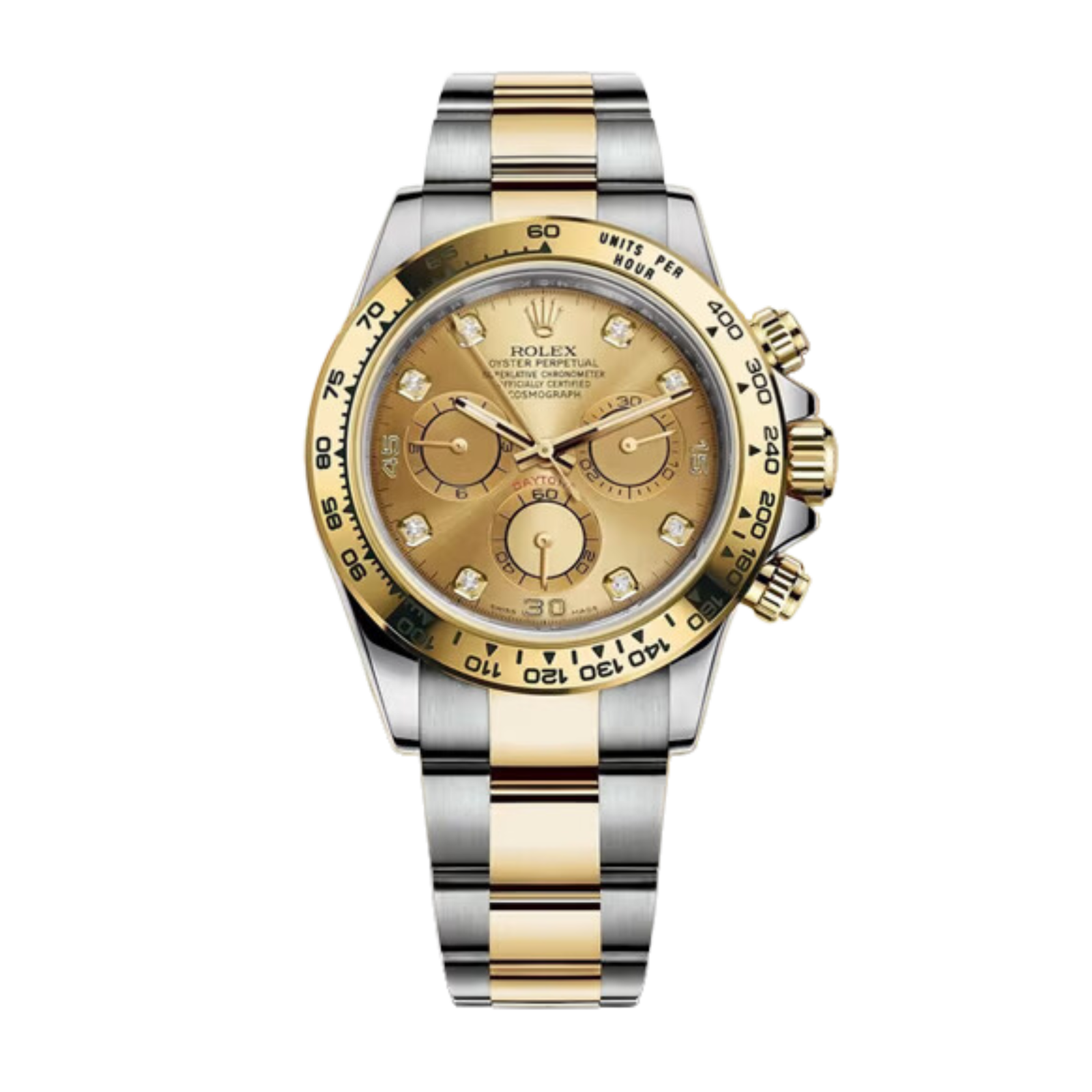 615a68c7a6c1316ed05600fc6f674c54.png Daytona Yellow Gold & Steel Champagne Dial 40mm - Image 1