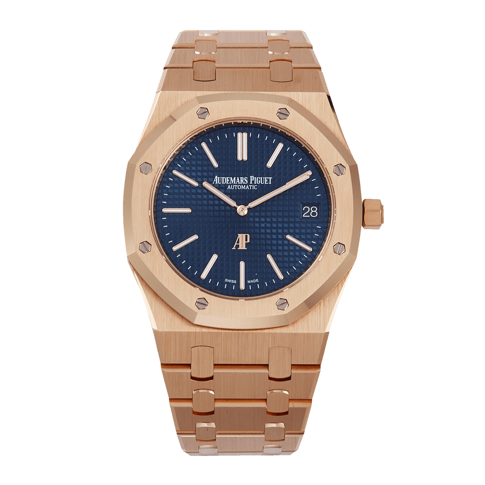 6214e4b2bc6979ec241512f26ff75cdb.png Royal Oak "Jumbo" Extra-Thin Rose Gold Blue Dial 39mm - Image 1