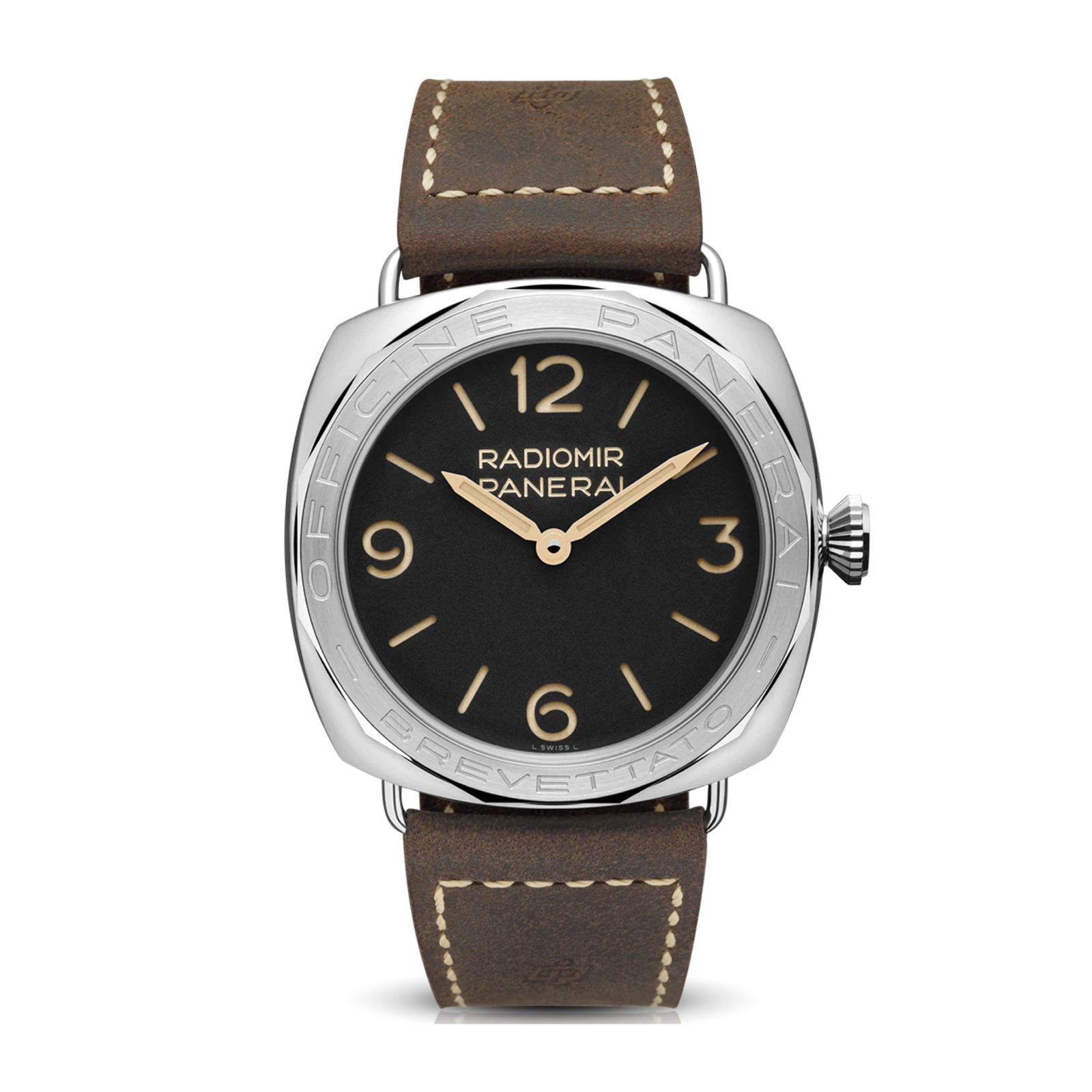 66d4ef9b627260a1bc59f1b5a5f37b73.png Radiomir 3 Days Acciaio Steel Black Dial 47mm - Image 1