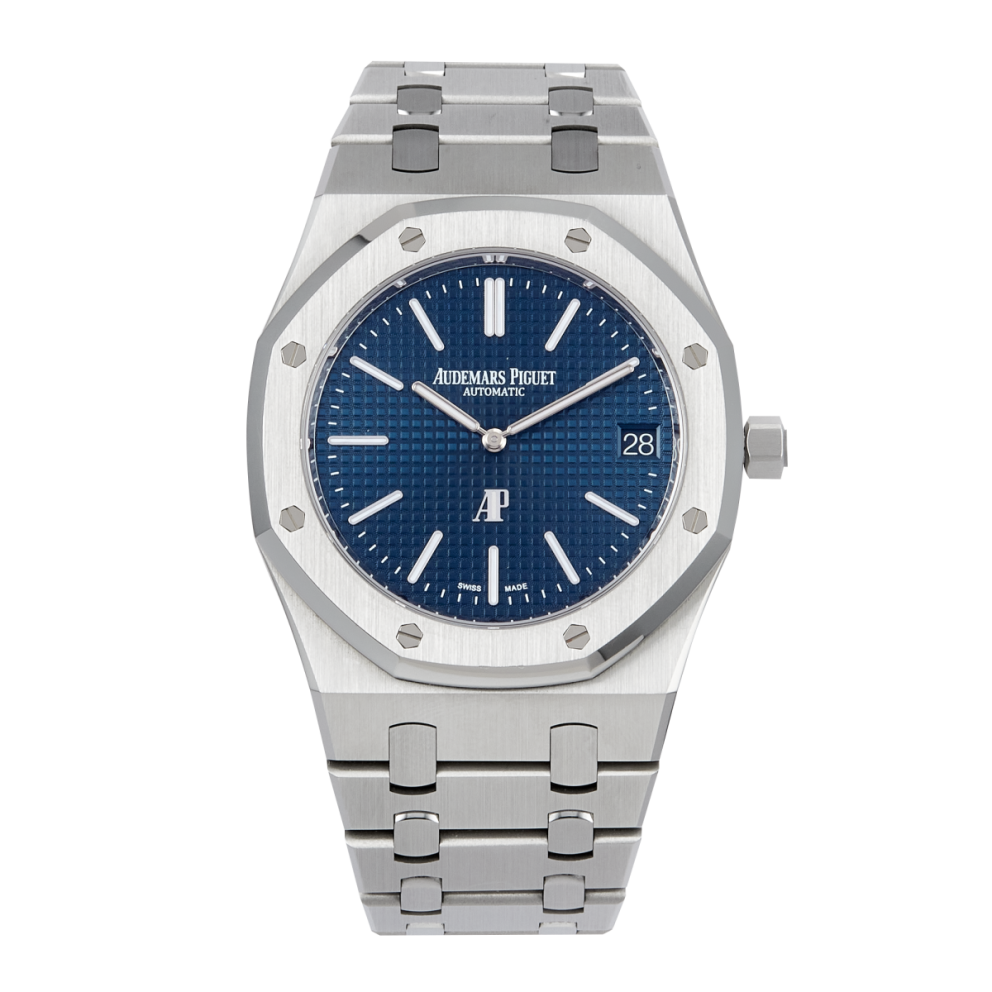 678938fa75a282c2656fa8e1c23bff38.webp Royal Oak "Jumbo" Extra-Thin "50th Anniversary" Steel Blue Dial 39mm - Image 1