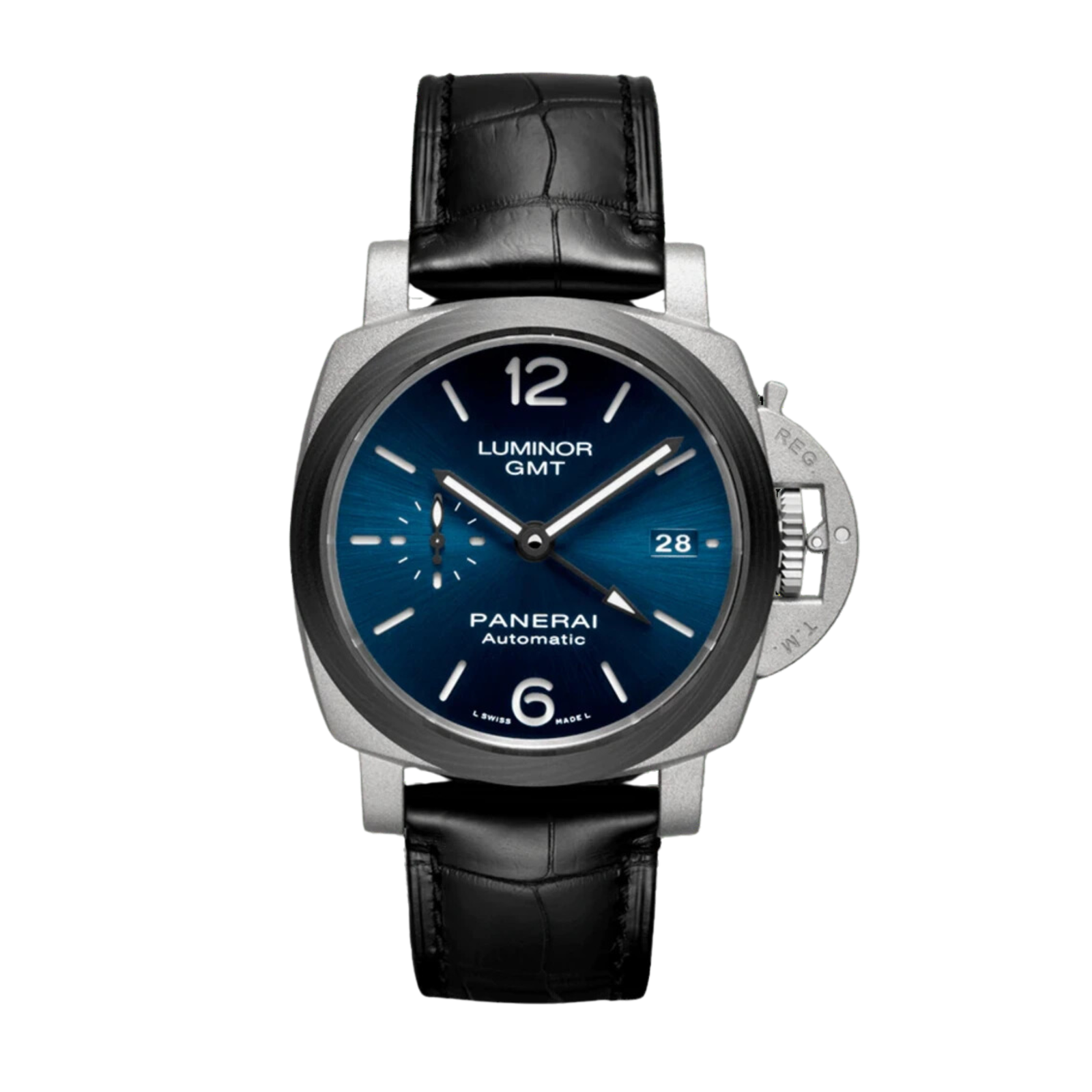 703e4288e37b6b86f5de19f663921681.png Luminor 1950 Luminor GMT Titanium Blue Dial 42mm - Image 1