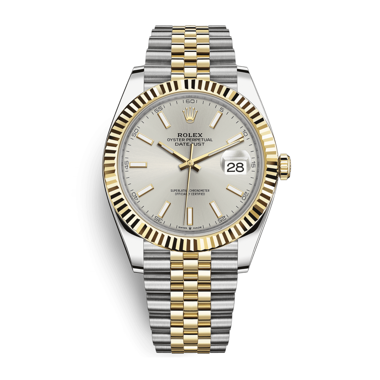 72ffc755dc0d17206d21d57a332bdda8.png Datejust Yellow Gold & Steel Jubilee Silver Dial 41mm - Image 1