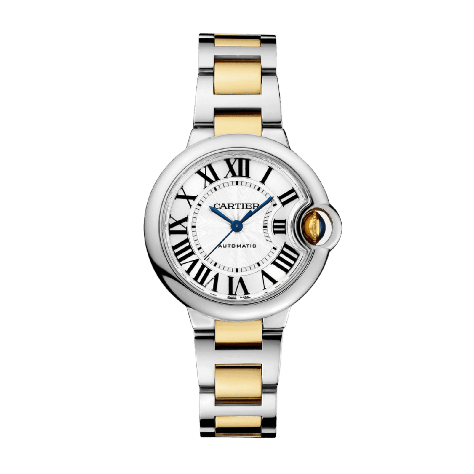 736e0f891b675468f27bfae0f0dd72a2.png Ballon Bleu de Cartier Yellow Gold & Steel Silver Dial 33mm - Image 1