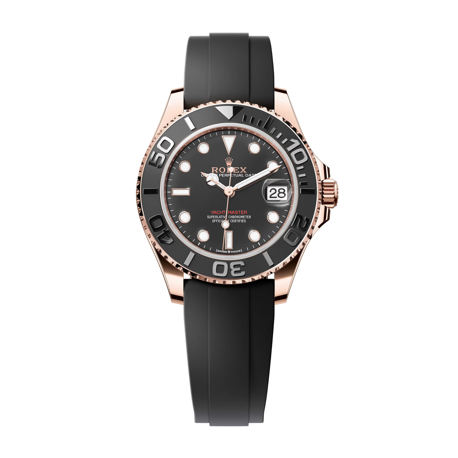 75ebf0130913cebb76ff7df5f5ba2d57.png Yacht-Master Rose Gold Oysterflex Black Dial 37mm - Image 1