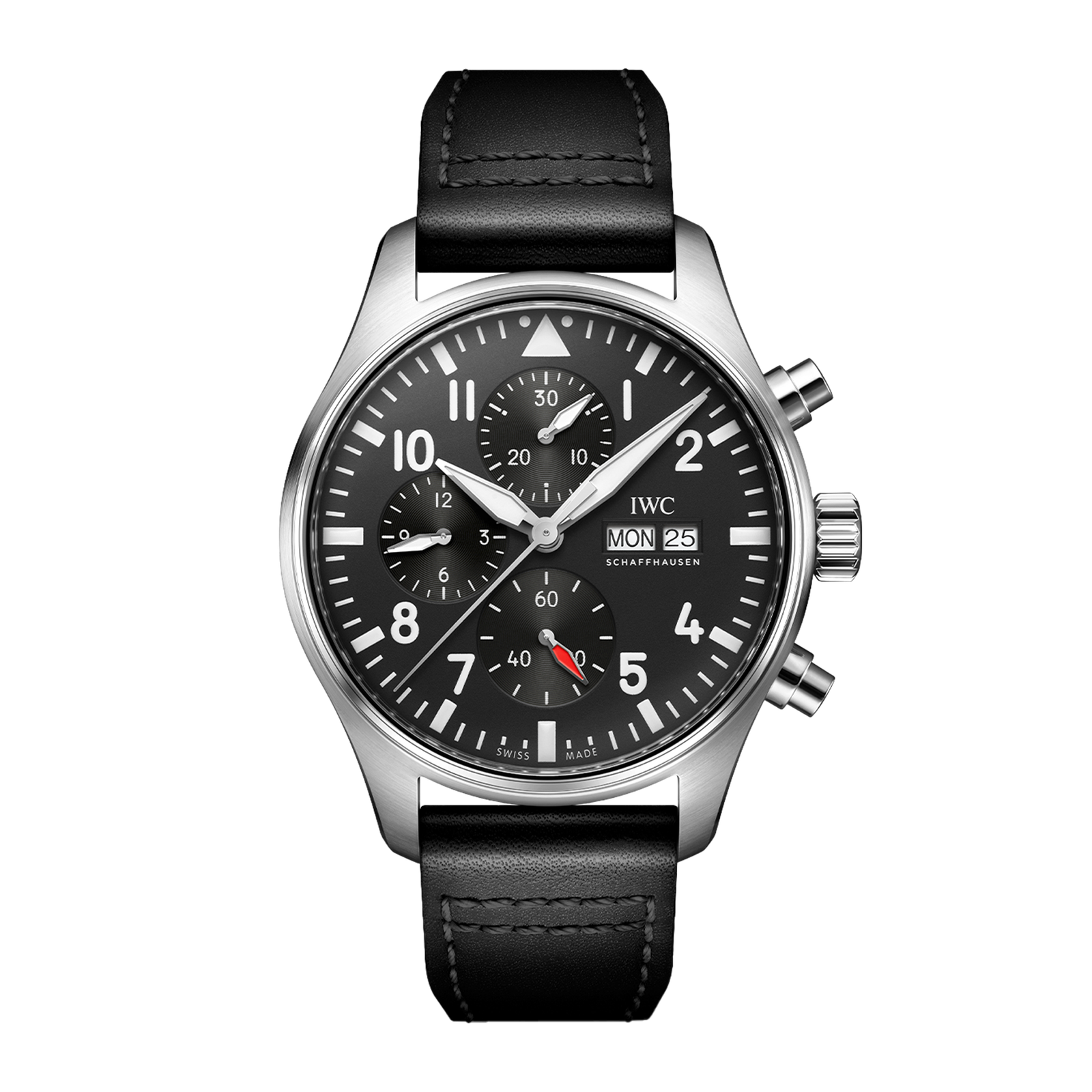 791eb5ccbc6893cbc99444ece75001fc.png Pilot's Chronograph Steel Black Dial 43mm - Image 1