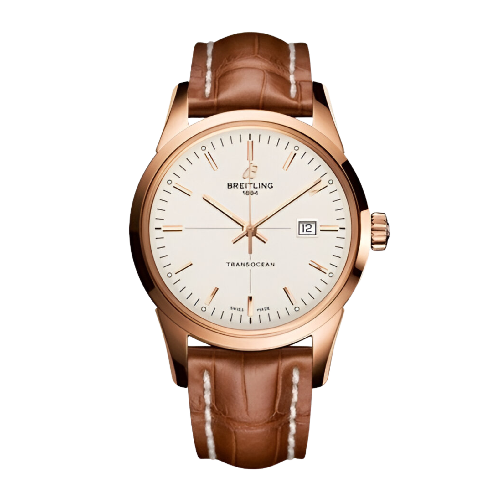 7aa8e262a4e5fa3341e0c2c5f1074e66.png Transocean Rose Gold Silver Dial 43mm - Image 1