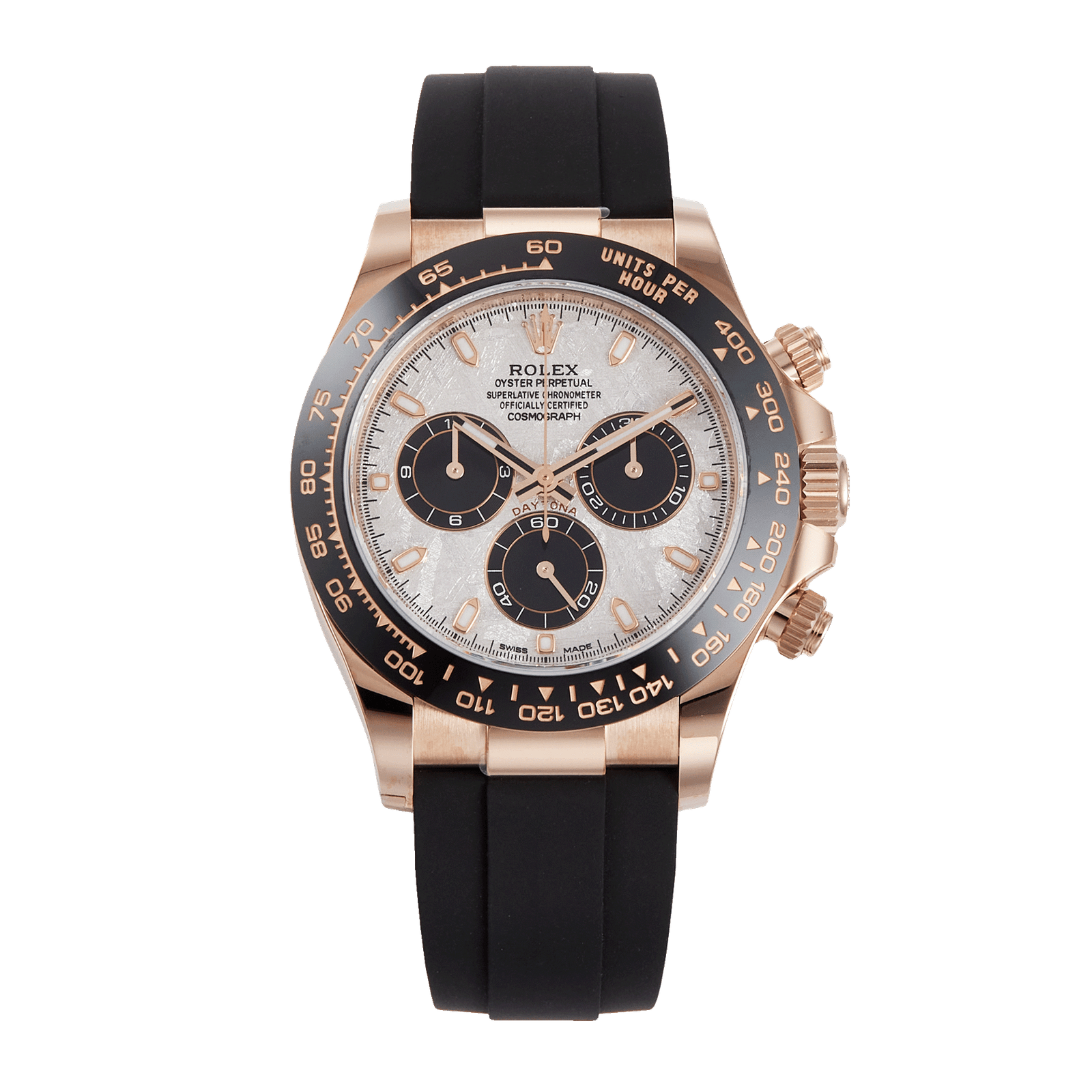 7d36aebc2eb73fa3d49eb7a8c69218c9.png Daytona Rose Gold Oysterflex Meteorite Dial 40mm - Image 1