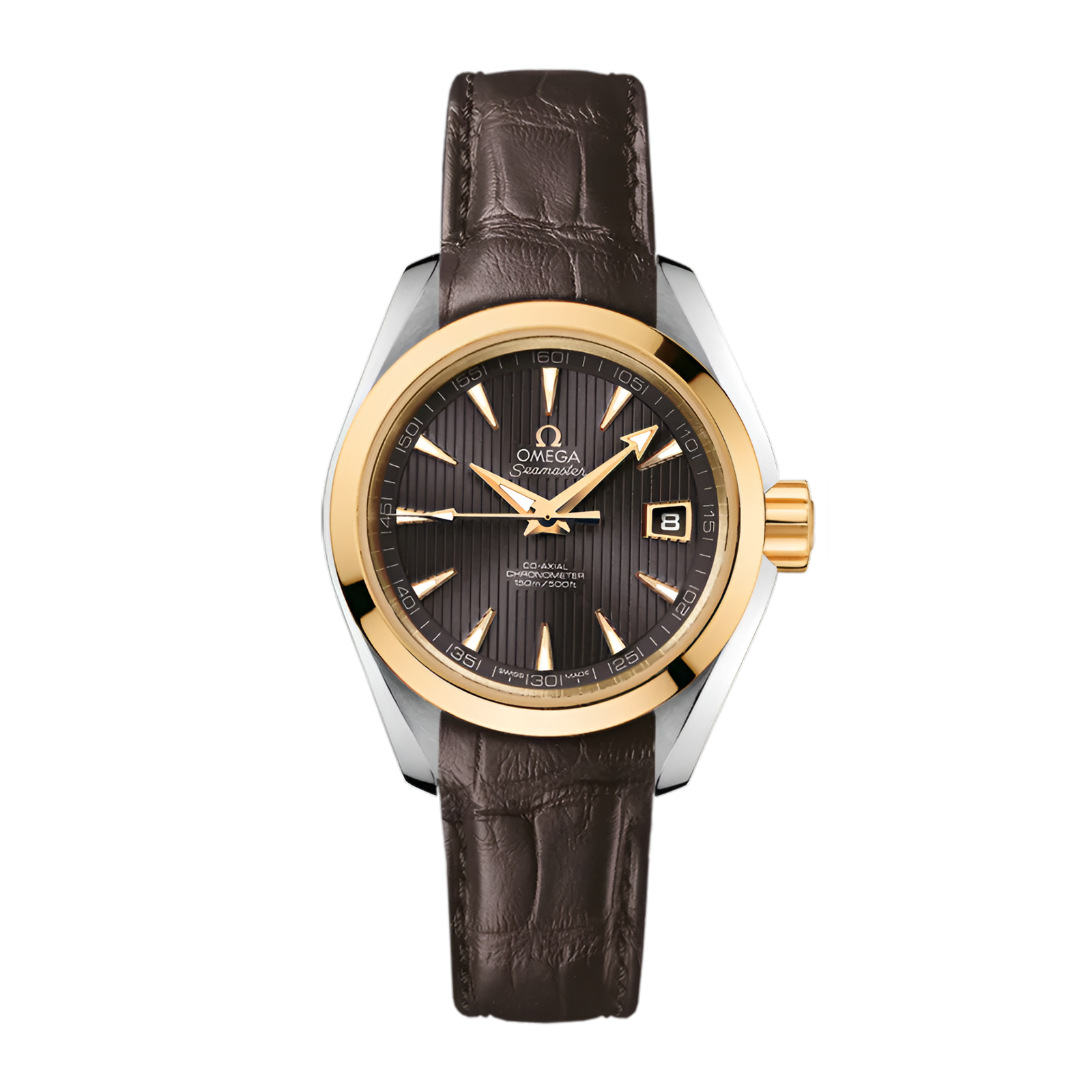 811091f6927d76e18f817a54135f8613.png Aqua Terra Yellow Gold & Steel Grey Dial 30mm - Image 1