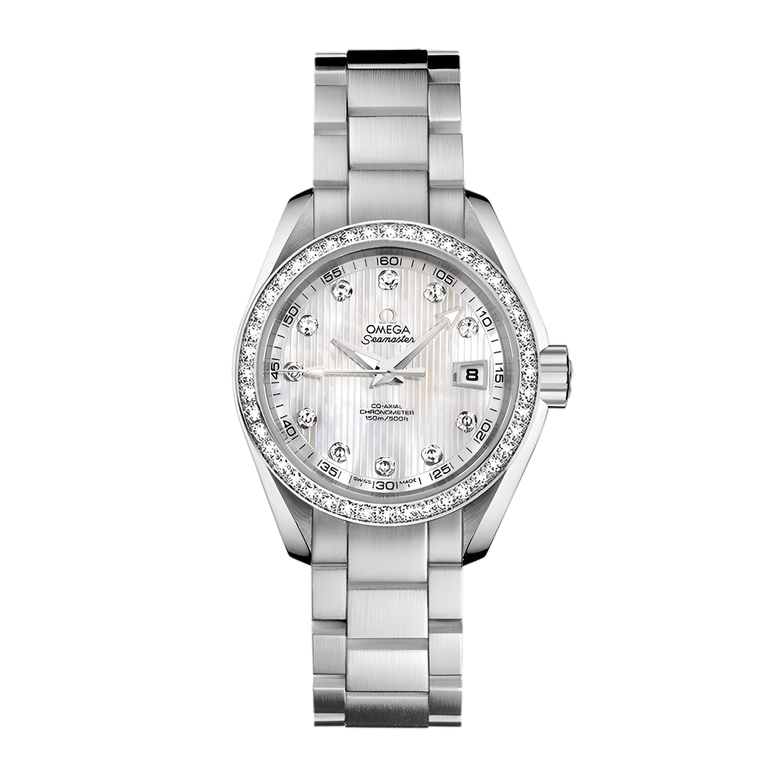 83486c8c2444a99275ffe7075c8e868e.png Aqua Terra Steel Diamond Mother of Pearl Dial 30mm - Image 1