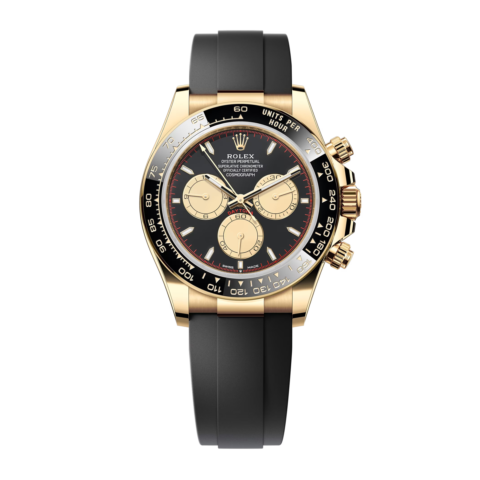 8486d252d63bbfab076f1c66a04933c9.png Daytona Yellow Gold Oysterflex Black Dial 40mm - Image 1