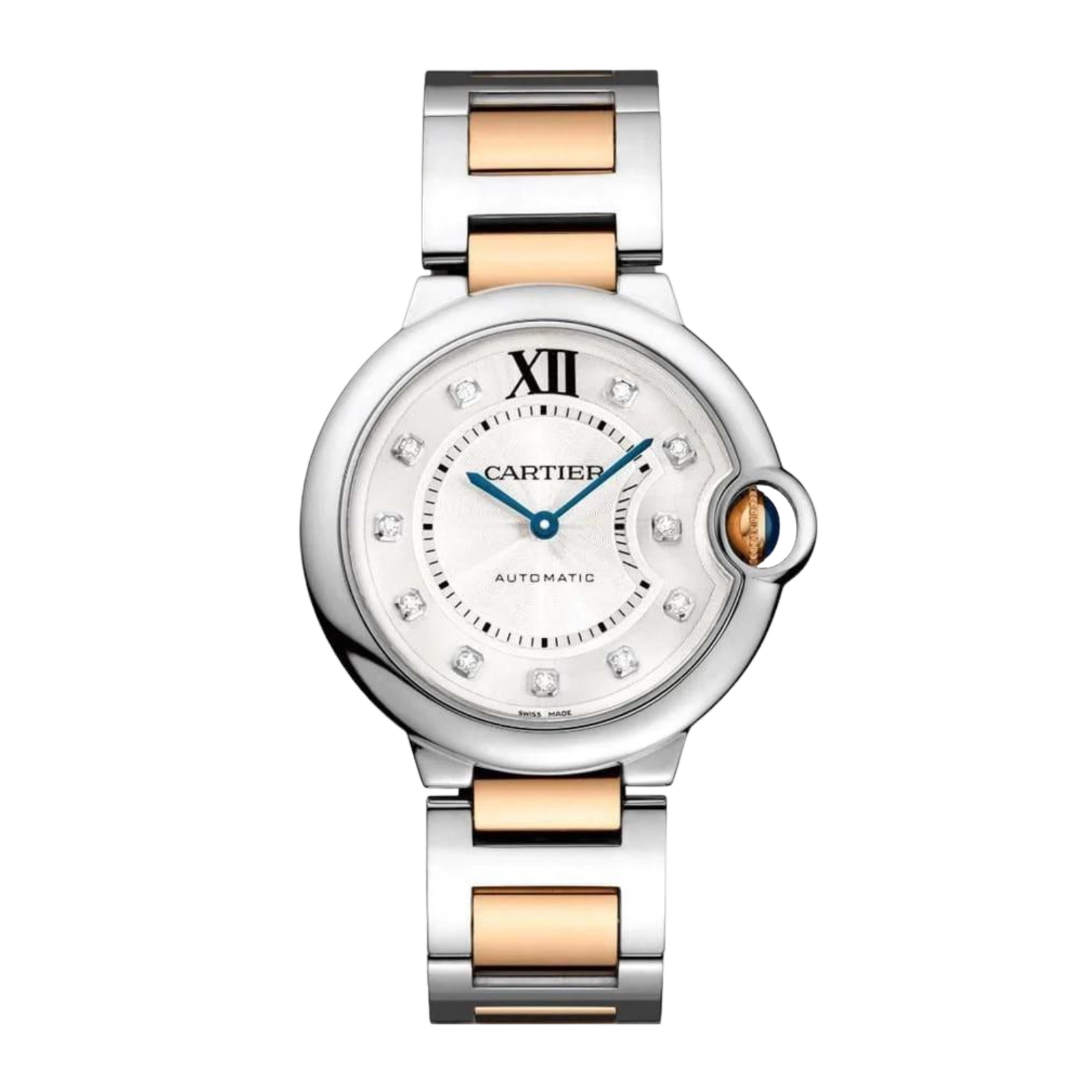 85b6d2a7743923da36cf0d4ae6aa0fa3.png Ballon Bleu de Cartier Rose Gold & Steel Silver Dial 36mm - Image 1