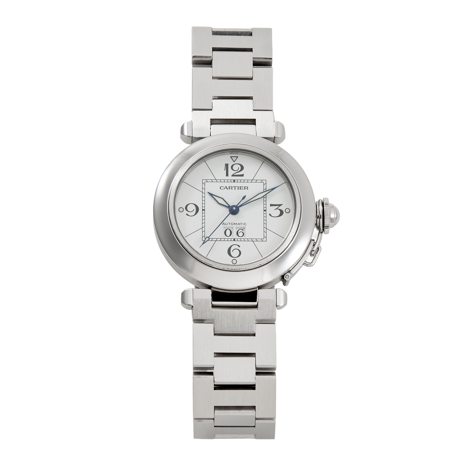 87dad34469935fb49039a1e373296149.png Pasha de Cartier Steel White Dial 35mm - Image 1