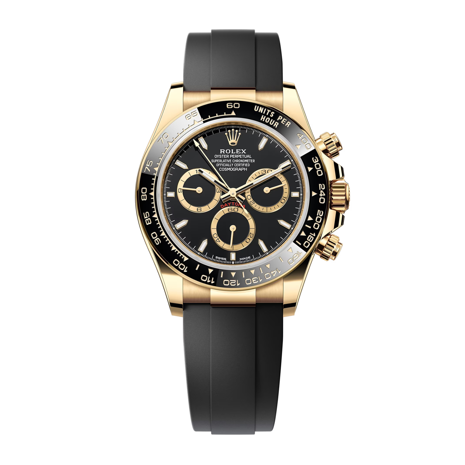 905d0f460d6bd0d7659955ec794ab7e4.png Daytona Yellow Gold Oysterflex Black Dial 40mm - Image 1