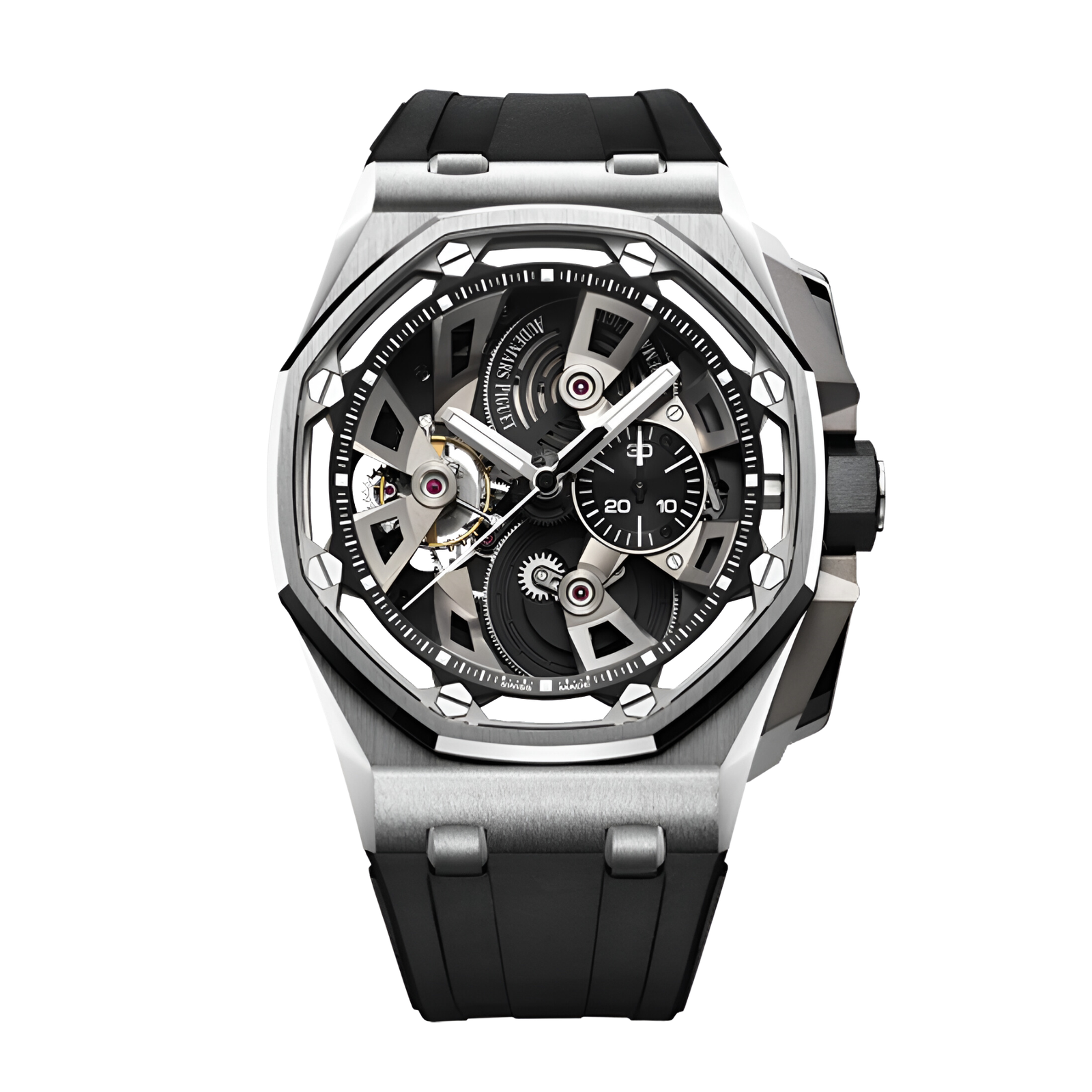 9187fc131e3372633139995361facf20.png Royal Oak Offshore Tourbillon Chronograph Steel Skeleton Dial 45mm - Image 1