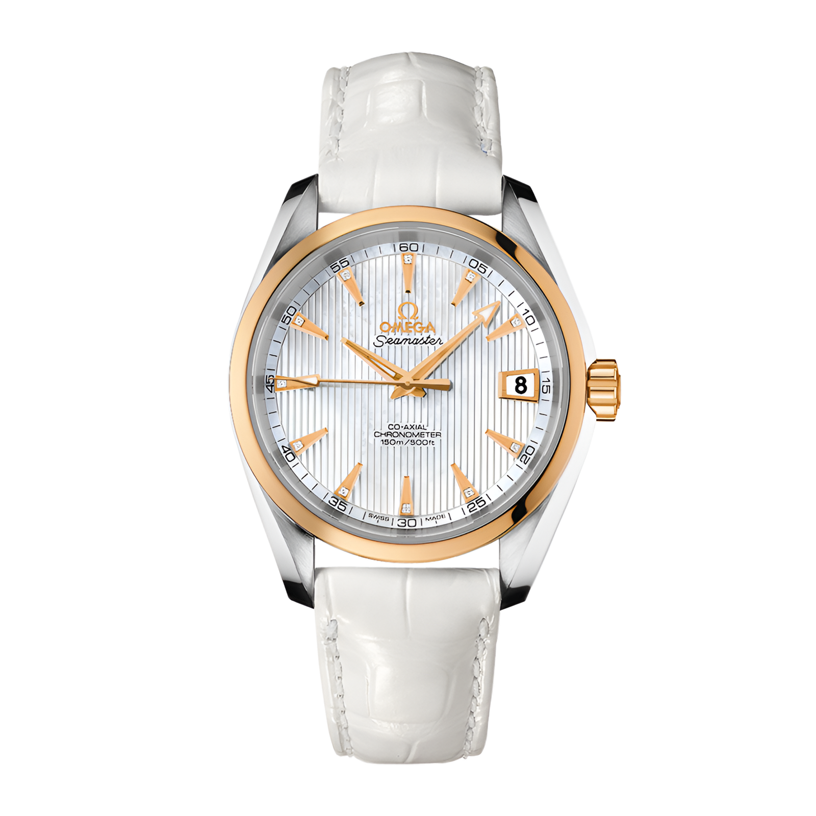 924ab79b27ff313ca9633135d2596355.png Aqua Terra Yellow Gold & Steel White Dial 38mm - Image 1