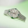 Vintage Lady Datejust White Gold Diamond & Emerald Silver Dial 26mm - Image 2