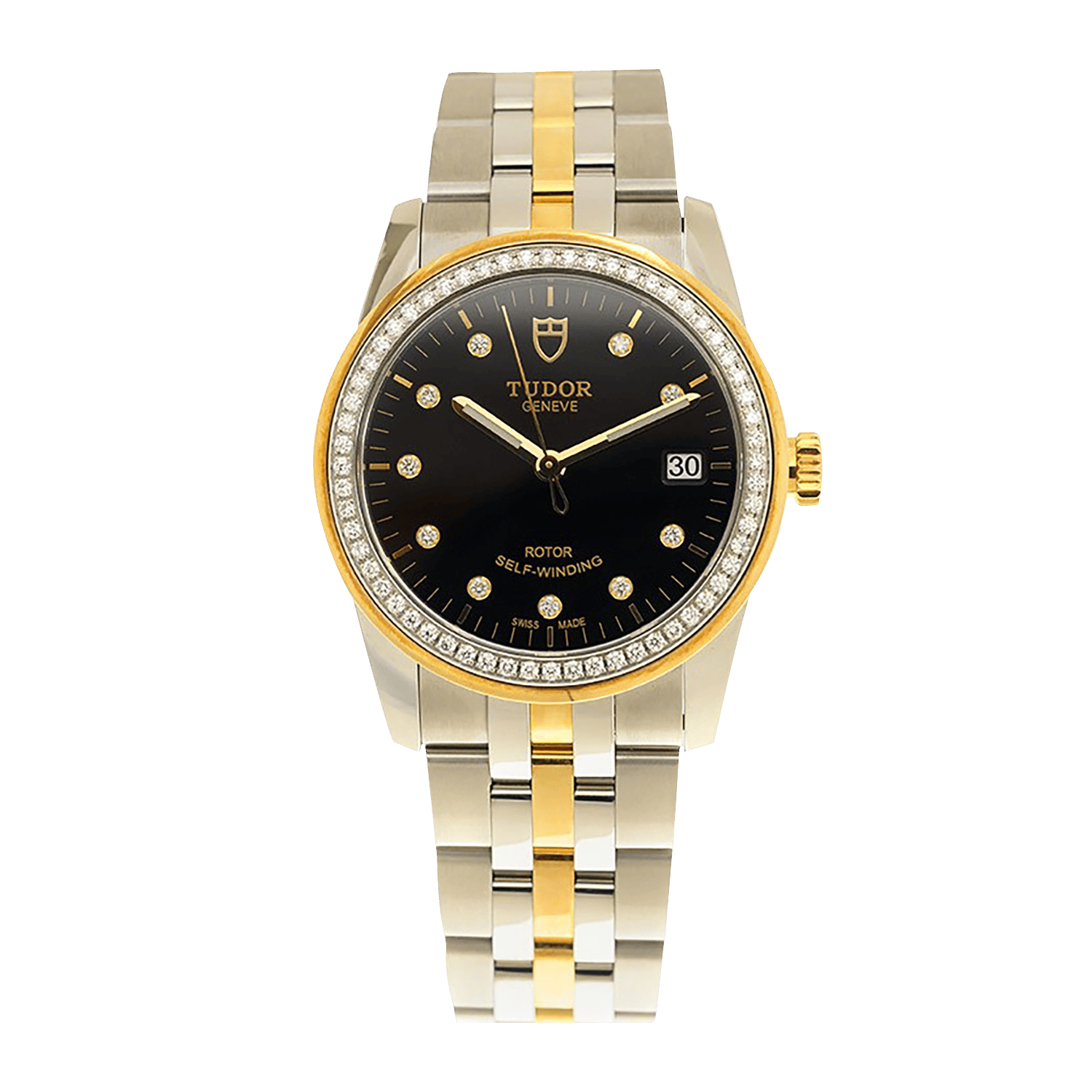 9589f3a10d0124229626f428340bdfbd.png Glamour Date Yellow Yellow Gold & Steel Black Dial 36mm - Image 1